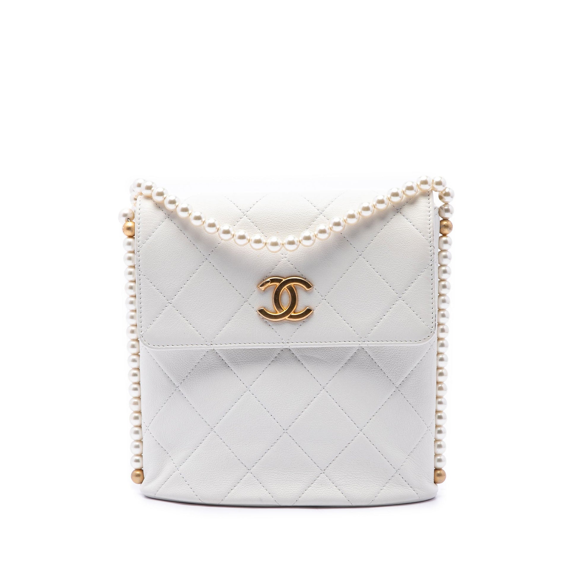 Chanel Small Quilted Calfskin About Pearls Hobo