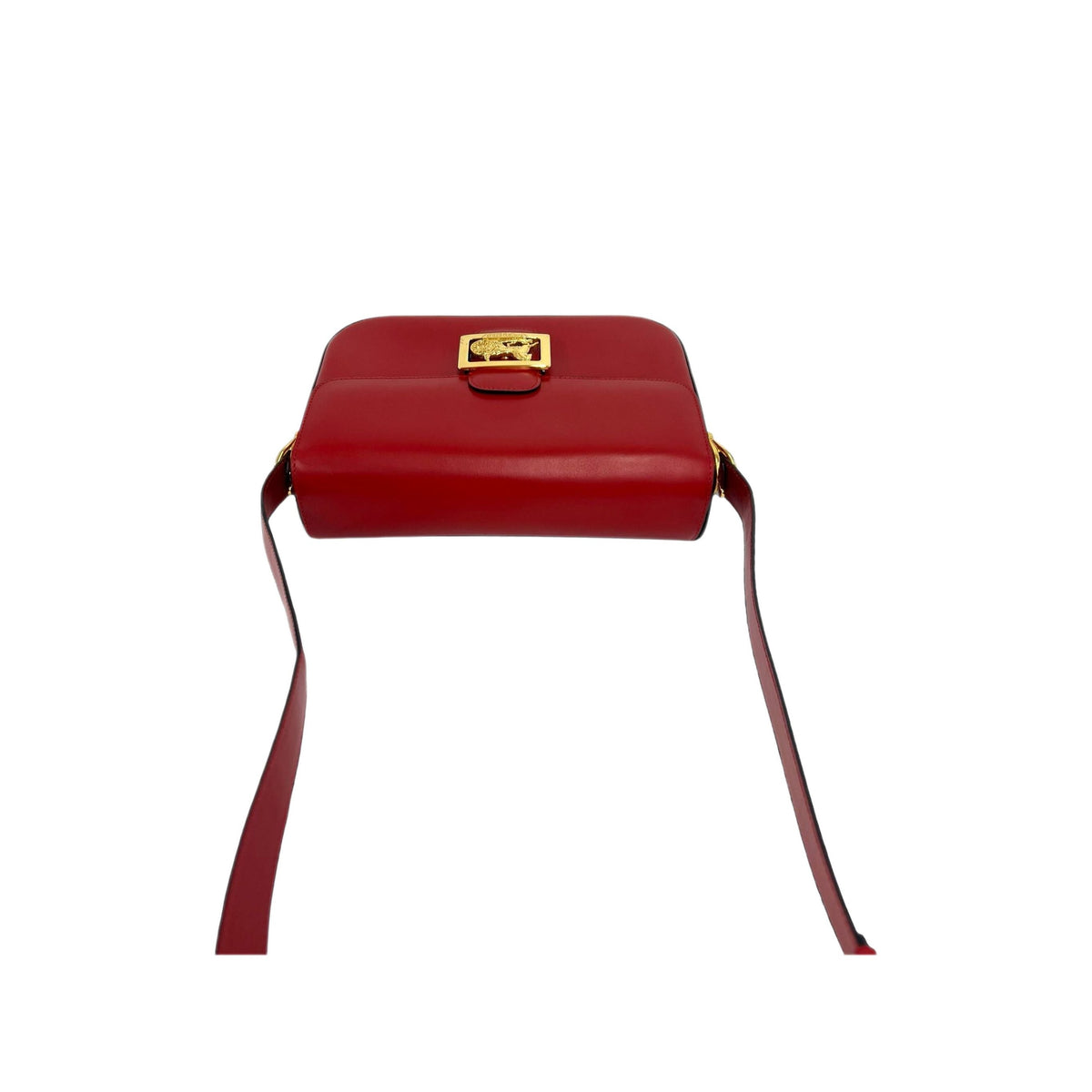 Celine Calfskin Horse Carriage Crossbody — Red