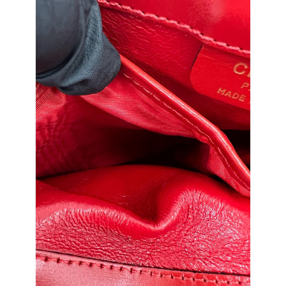Celine Calfskin Horse Carriage Crossbody — Red