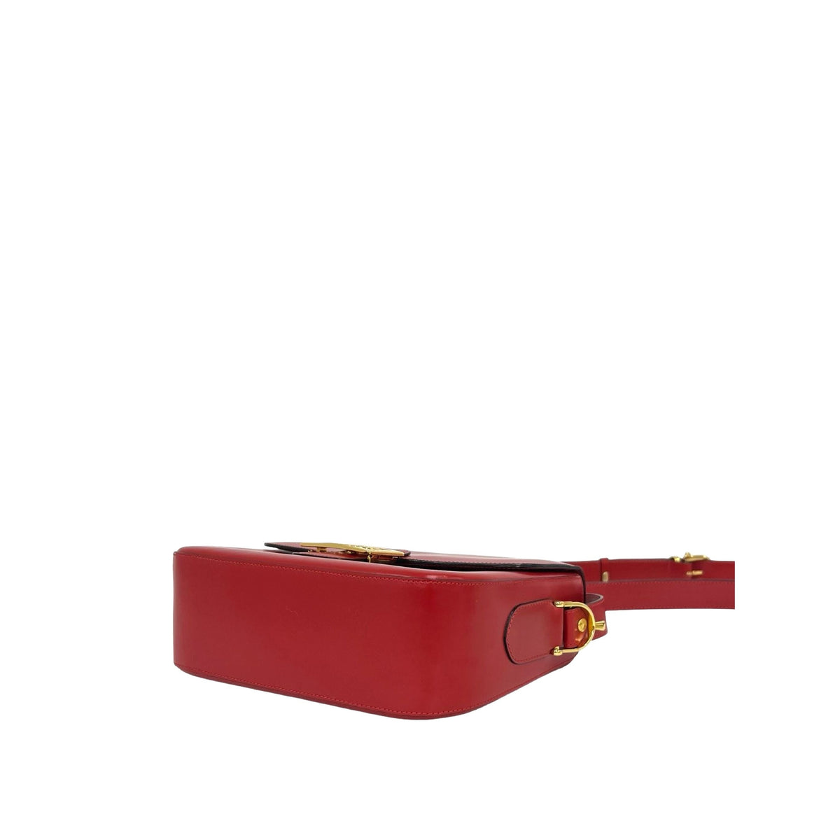 Celine Calfskin Horse Carriage Crossbody — Red