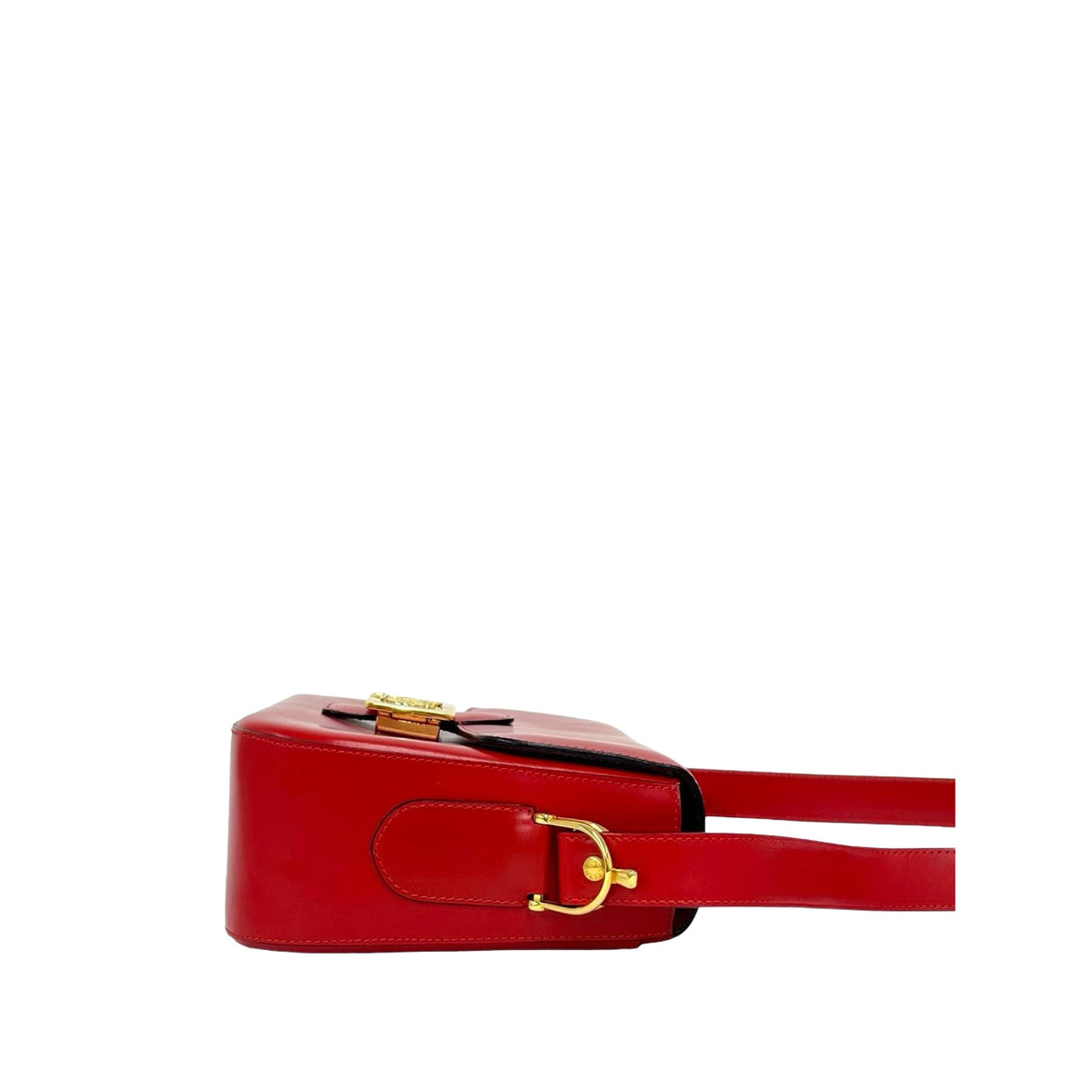 Celine Calfskin Horse Carriage Crossbody — Red