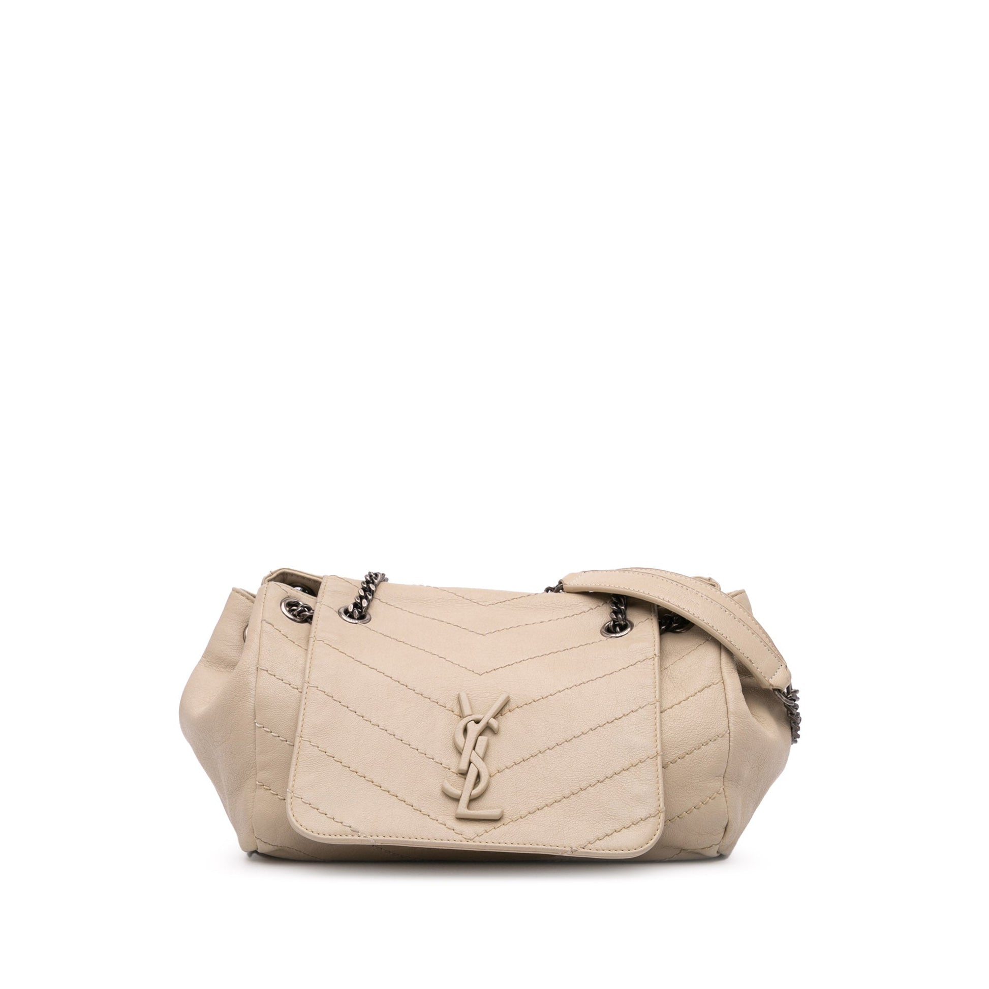 Saint Laurent Small Chevron Lambskin Monogram Nolita Shoulder Bag