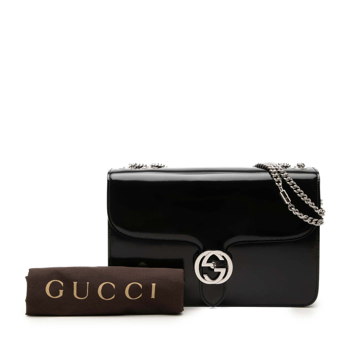 Gucci Medium Patent Interlocking G Crossbody