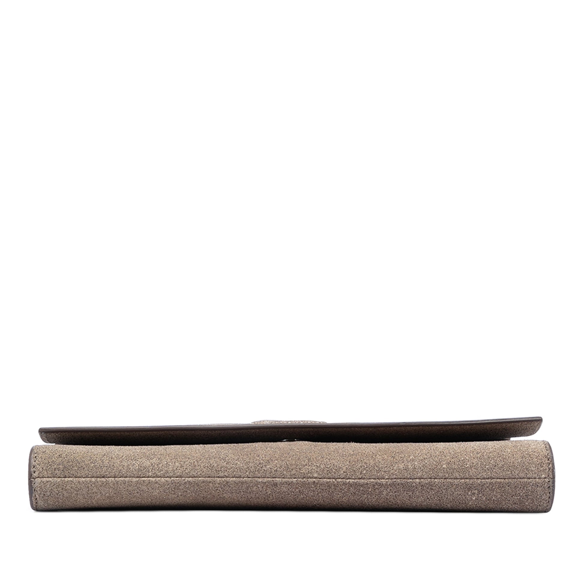 Saint Laurent Large Stitched Suede Monogram Belle De Jour Clutch