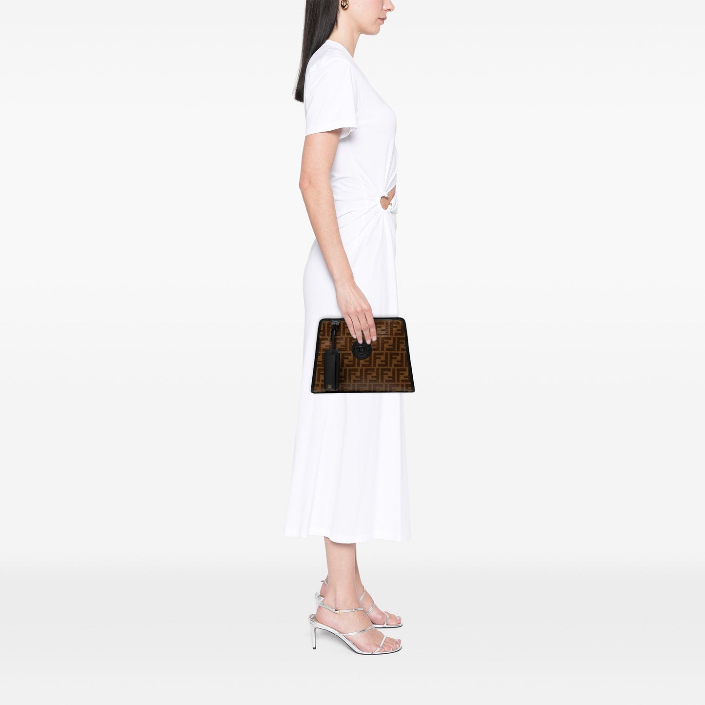 Fendi Small Zucca Coated Canvas Peekaboo Defender