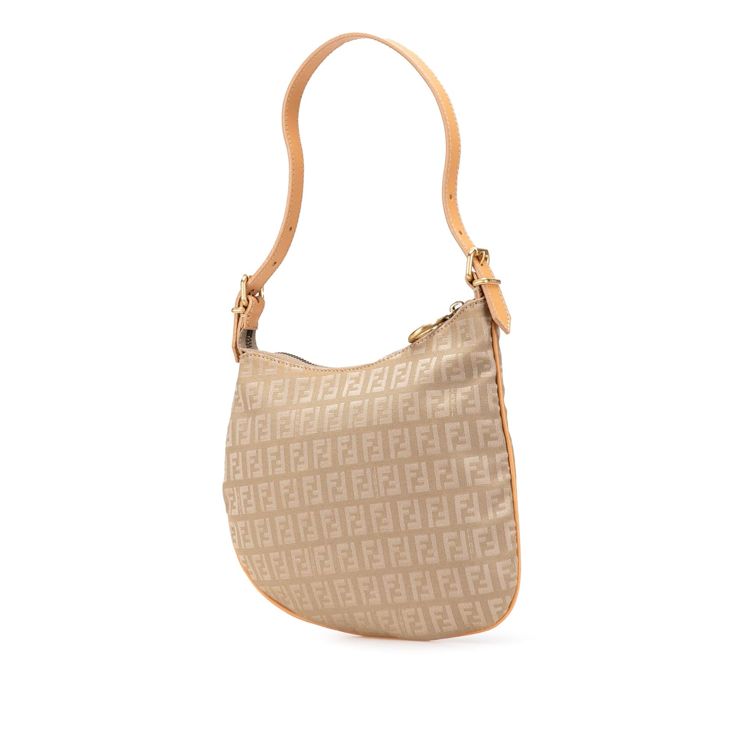 Fendi Zucchino Canvas Oyster Shoulder Bag
