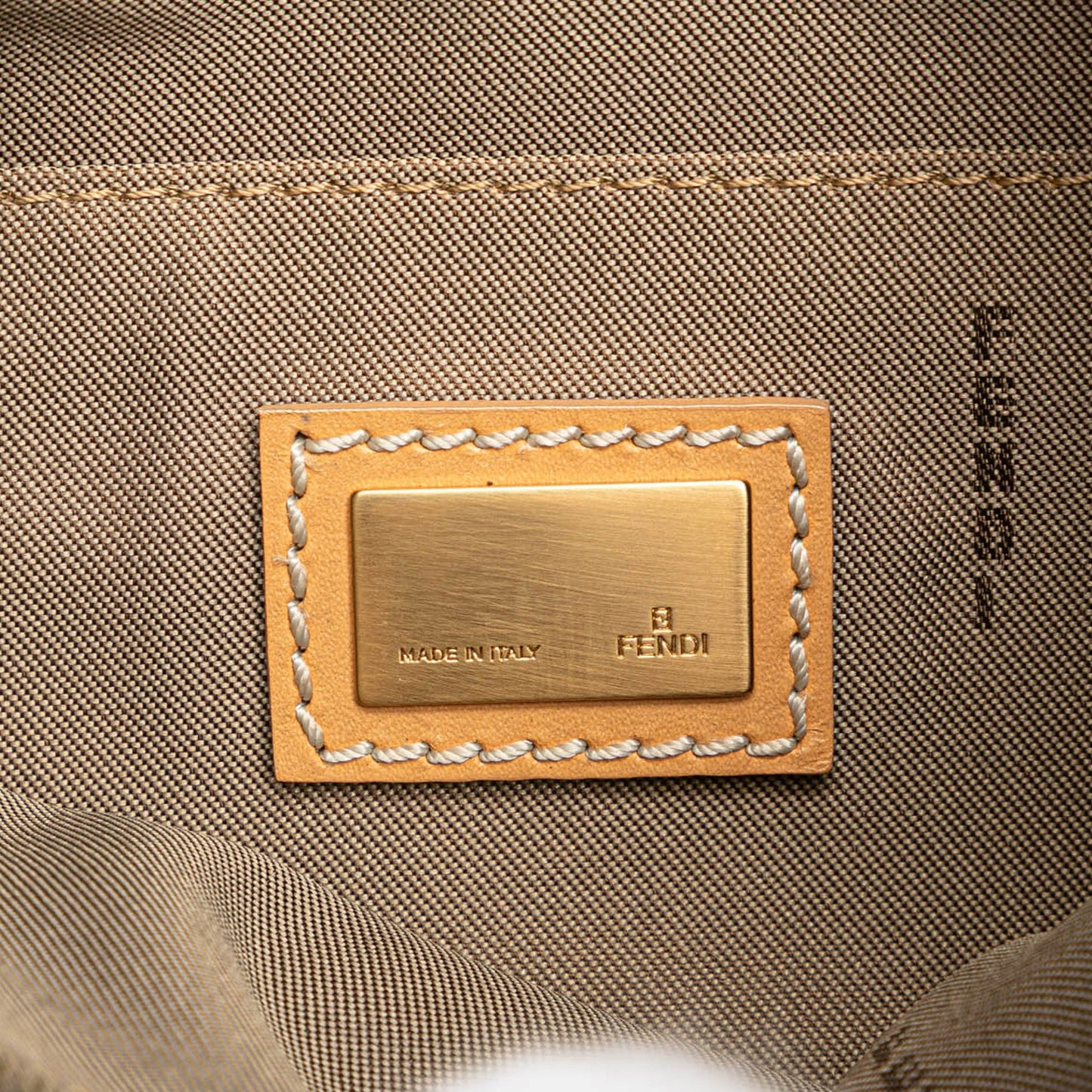 Fendi Zucchino Canvas Oyster Shoulder Bag