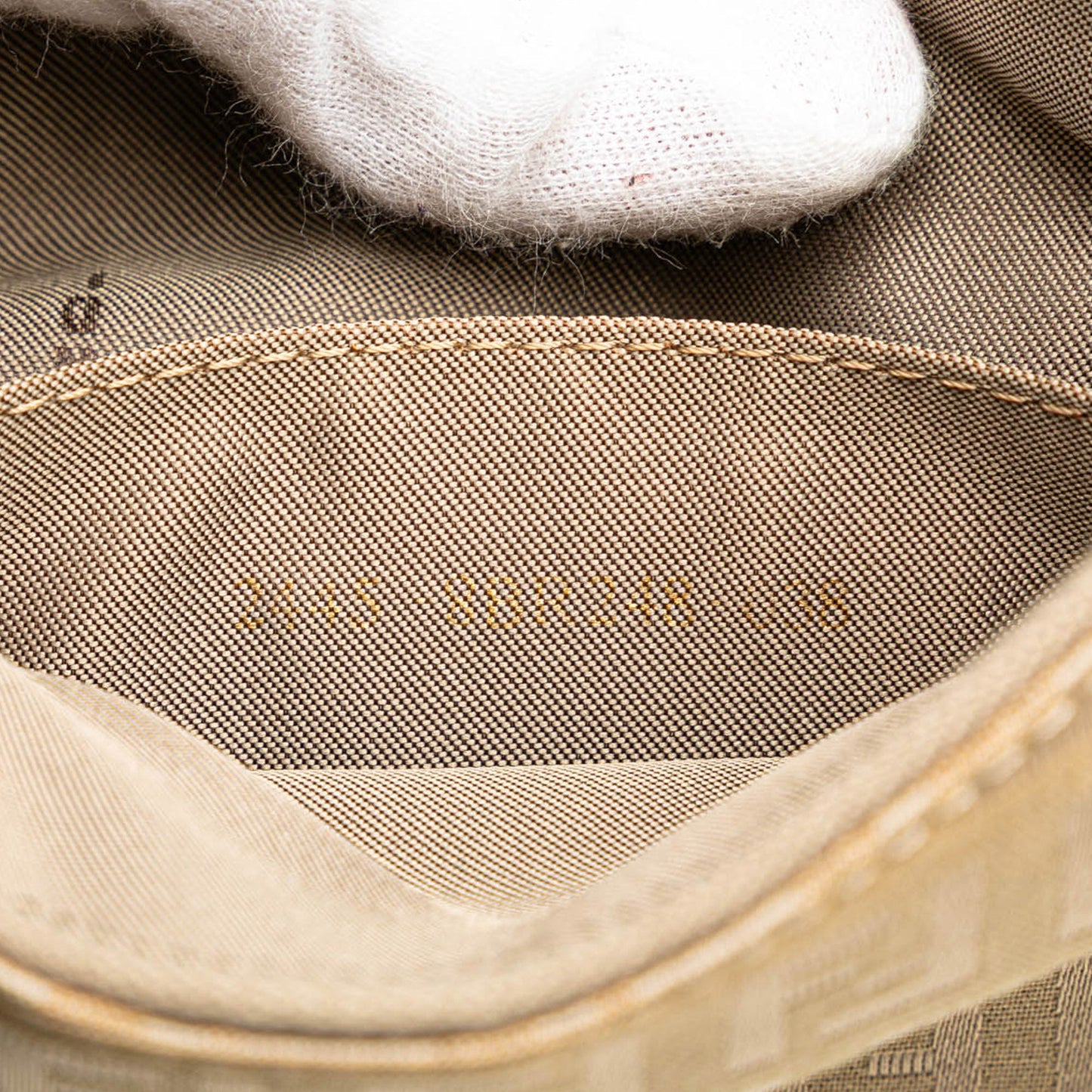 Fendi Zucchino Canvas Oyster Shoulder Bag