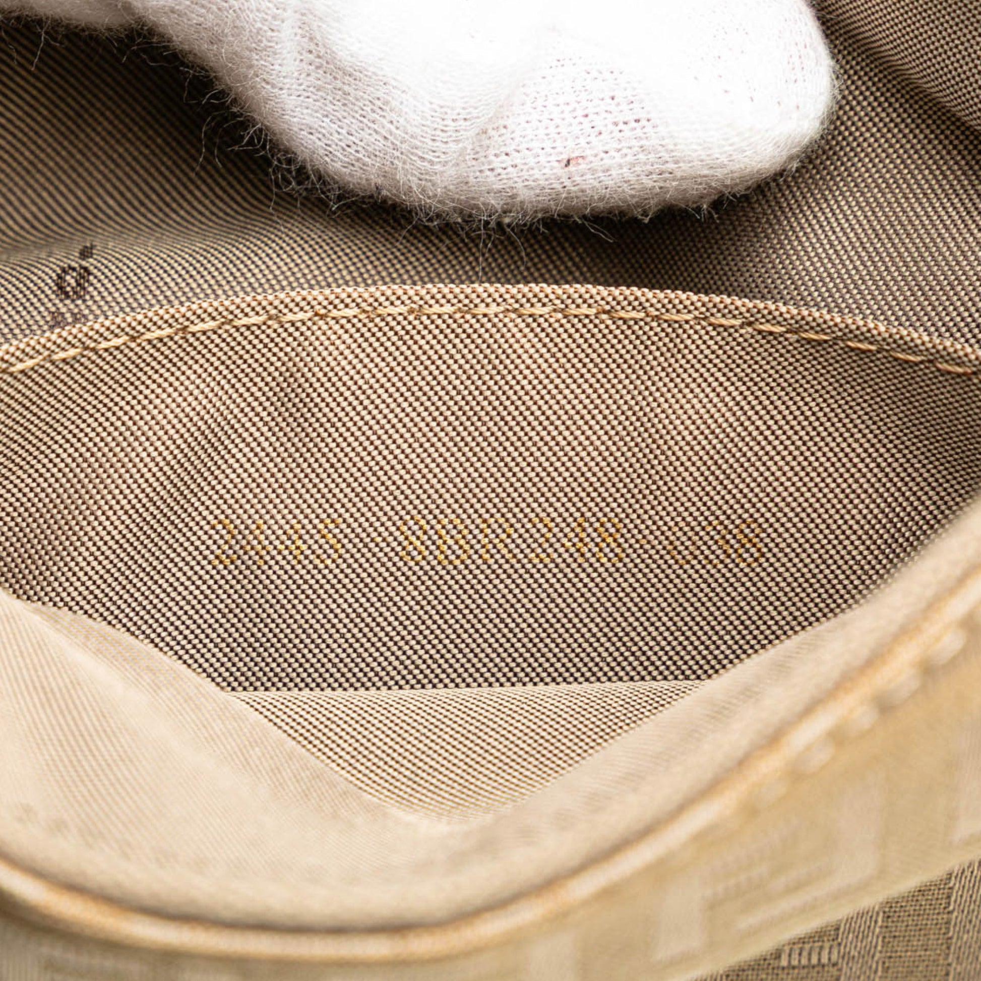 Fendi Zucchino Canvas Oyster Shoulder Bag