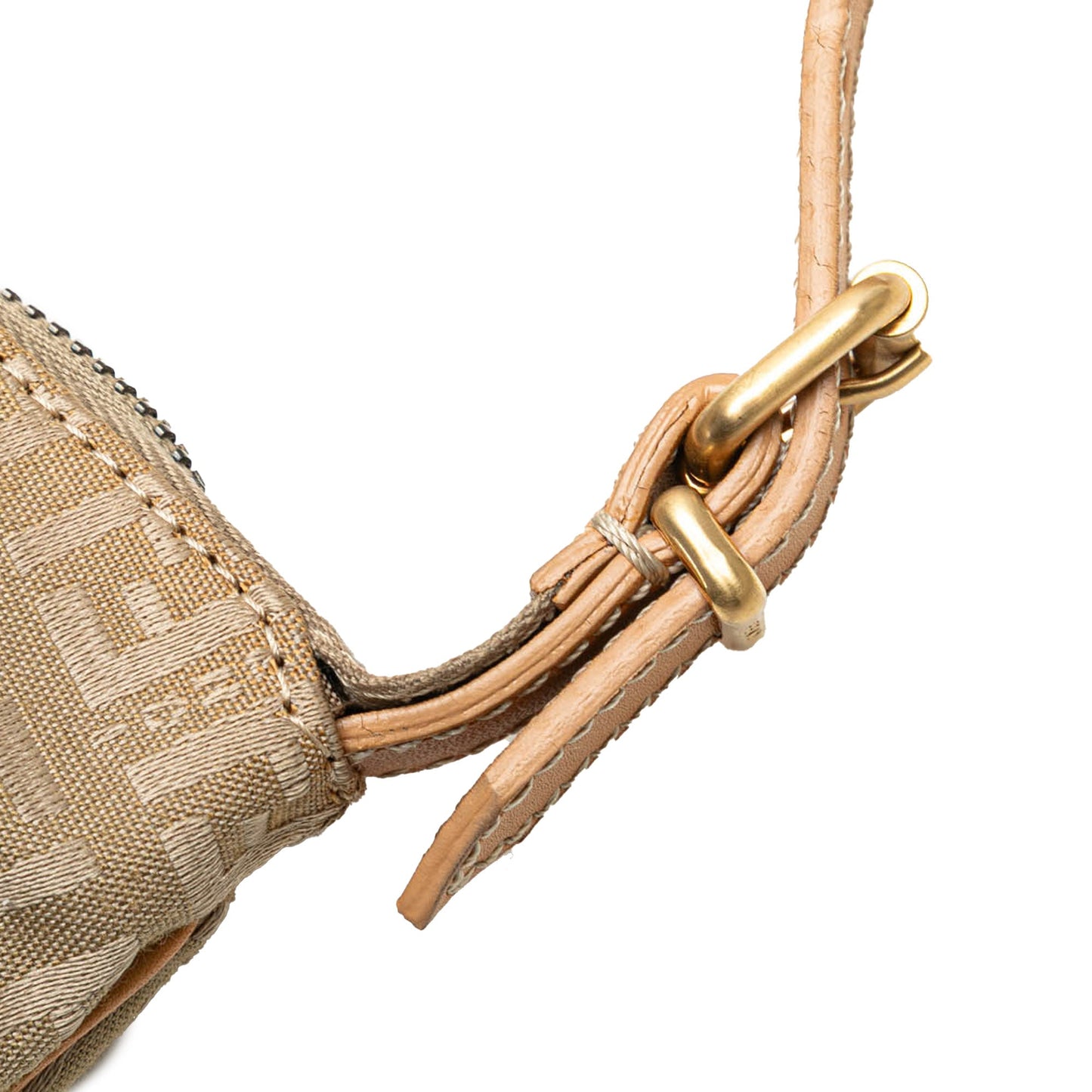 Fendi Zucchino Canvas Oyster Shoulder Bag