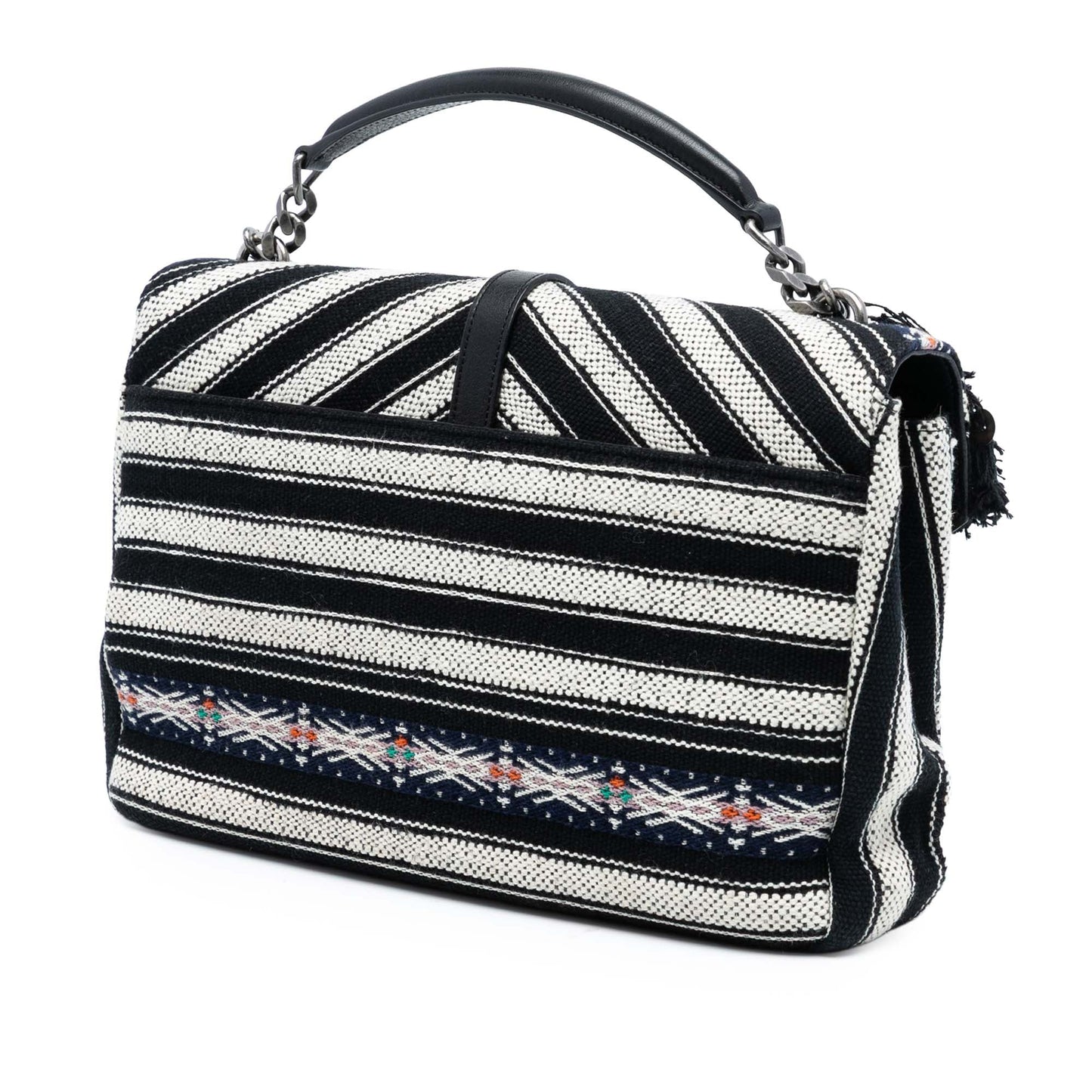 Saint Laurent Large Chevron Berber Monogram College Satchel