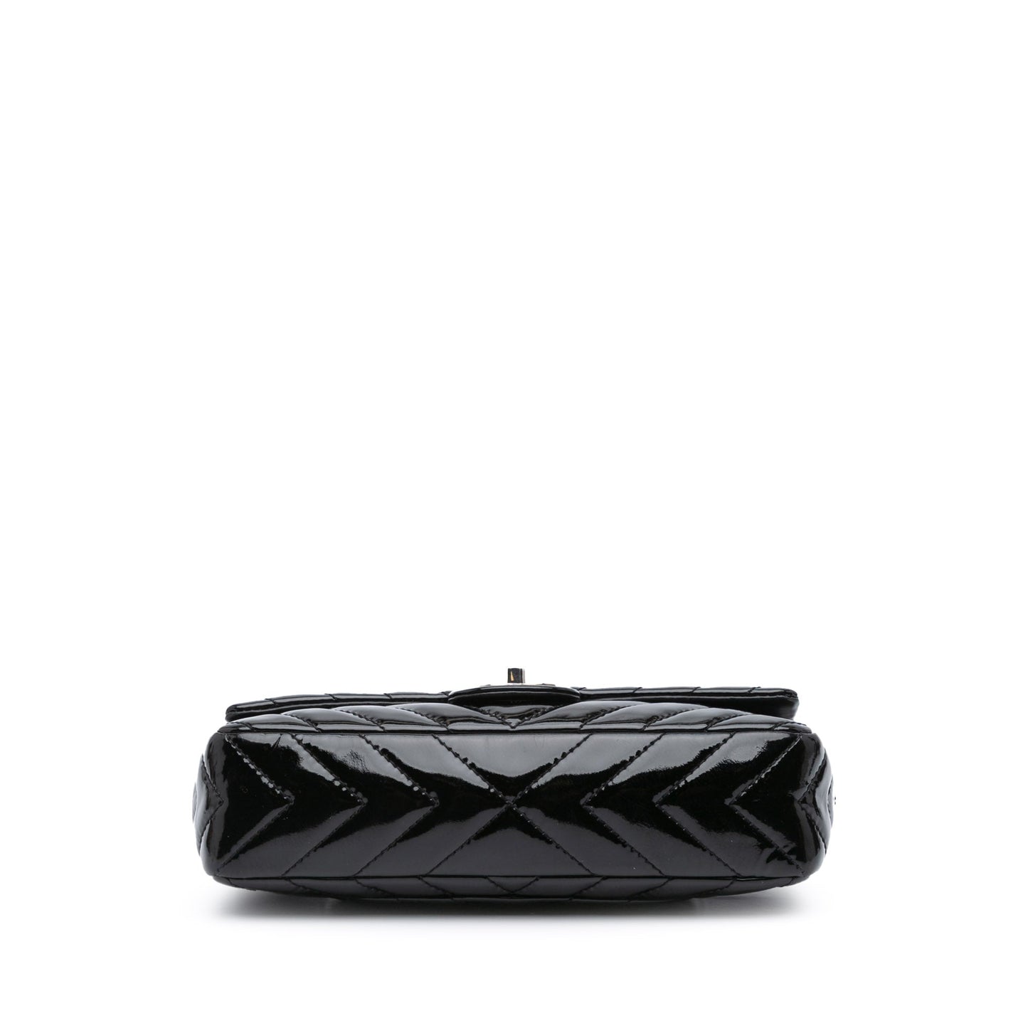 Chanel Medium Classic Chevron Patent Double Flap