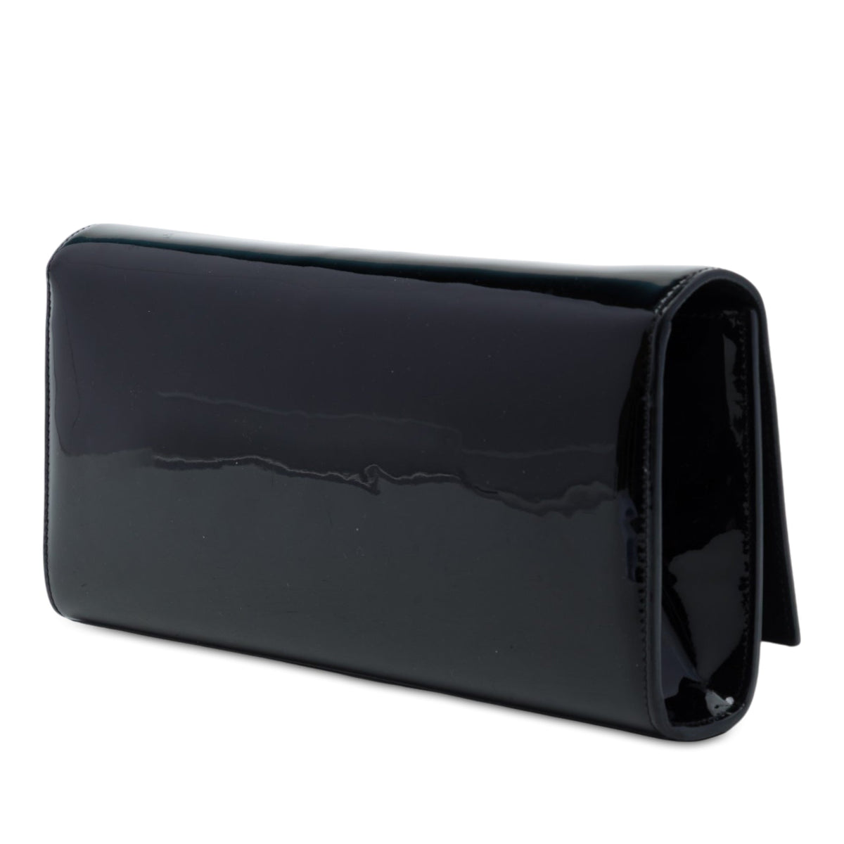 Saint Laurent Patent Cassandre Tassel Clutch — Black