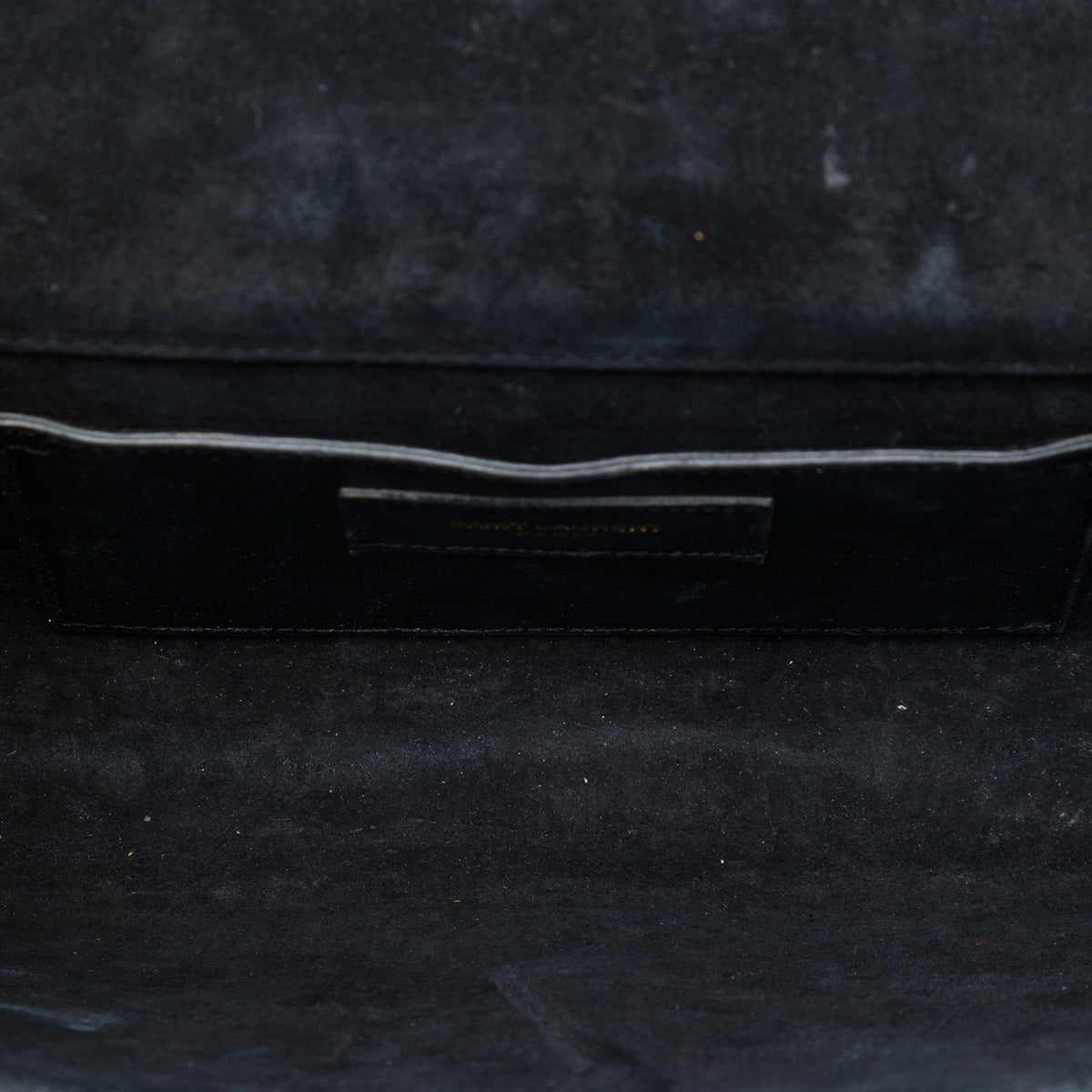 Saint Laurent Patent Cassandre Tassel Clutch — Black