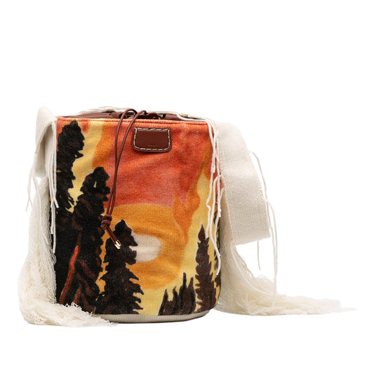 Chloé Printed Knit Jorge Bucket Bag