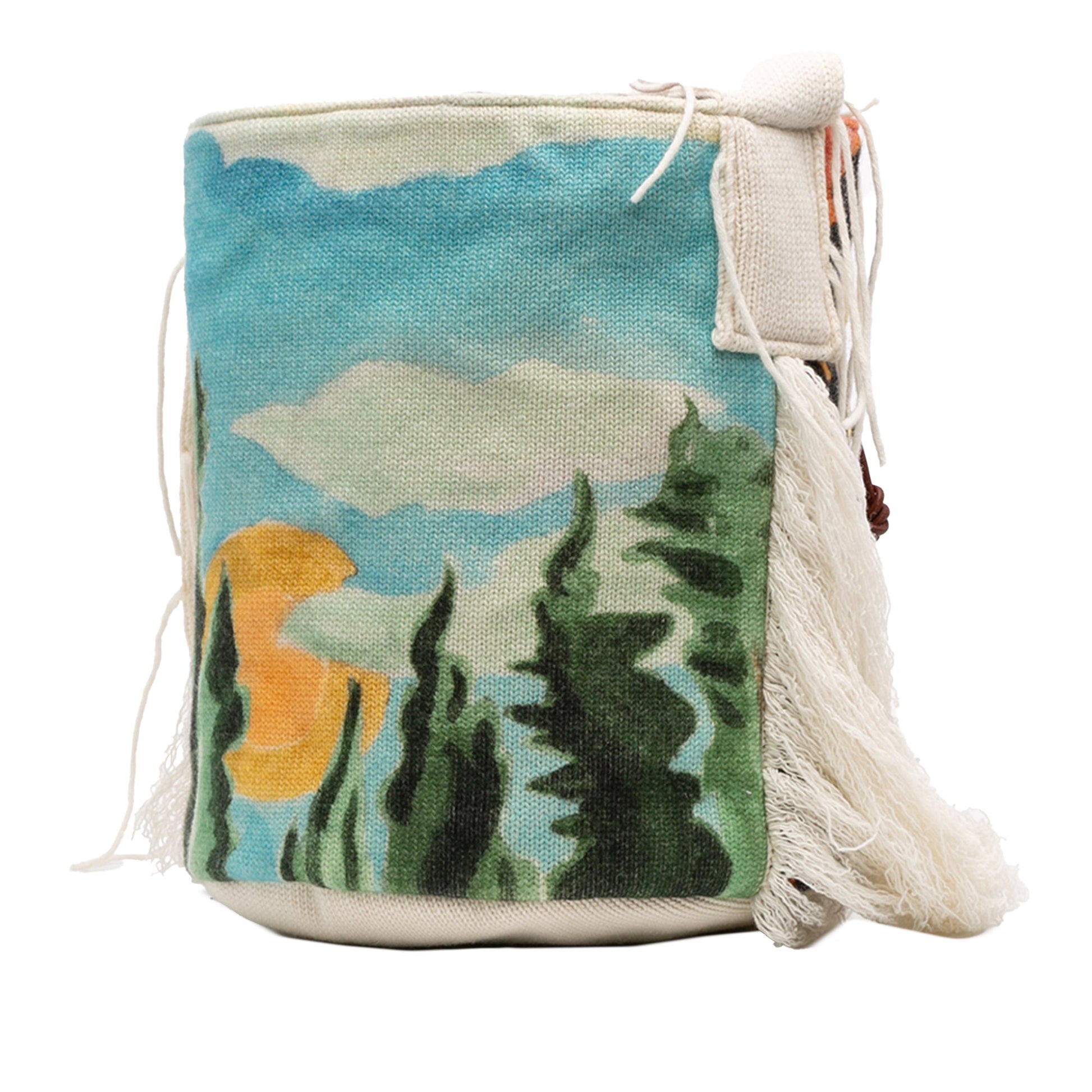 Chloé Printed Knit Jorge Bucket Bag