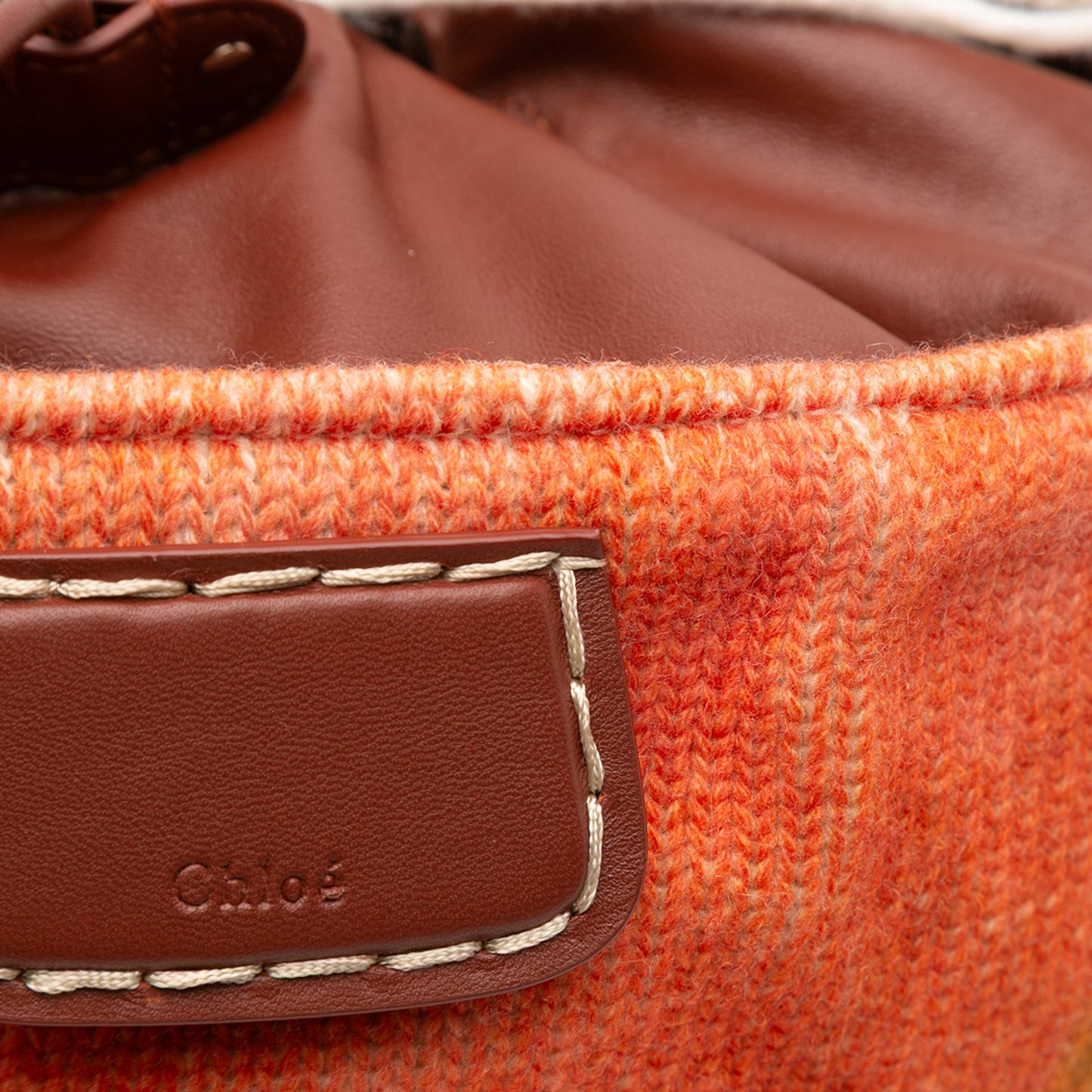 Chloé Printed Knit Jorge Bucket Bag