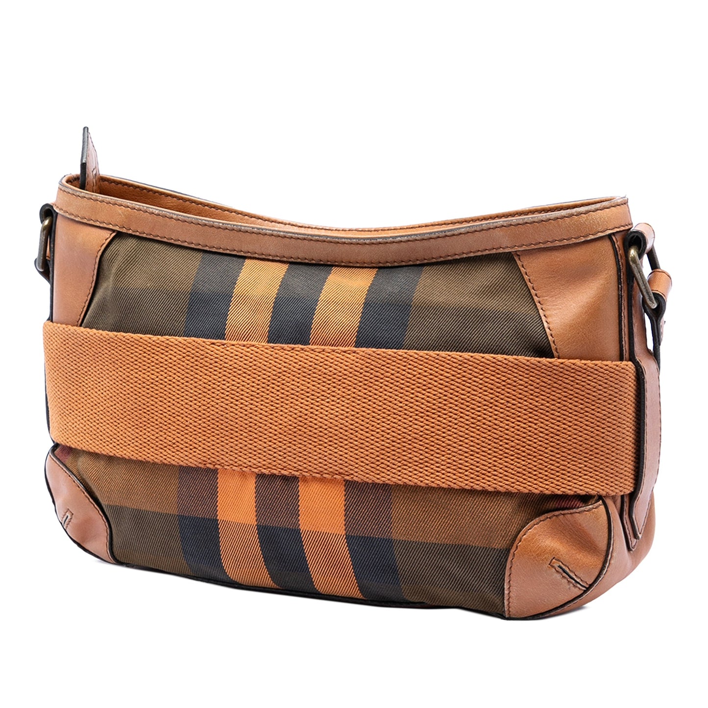 Burberry Mega Check Canvas and Leather Belted Crossbody