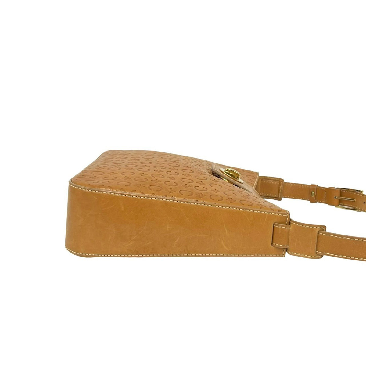 Celine CELINE C Macadam Blazon Triomphe Shoulder Bag leather Brown 41460