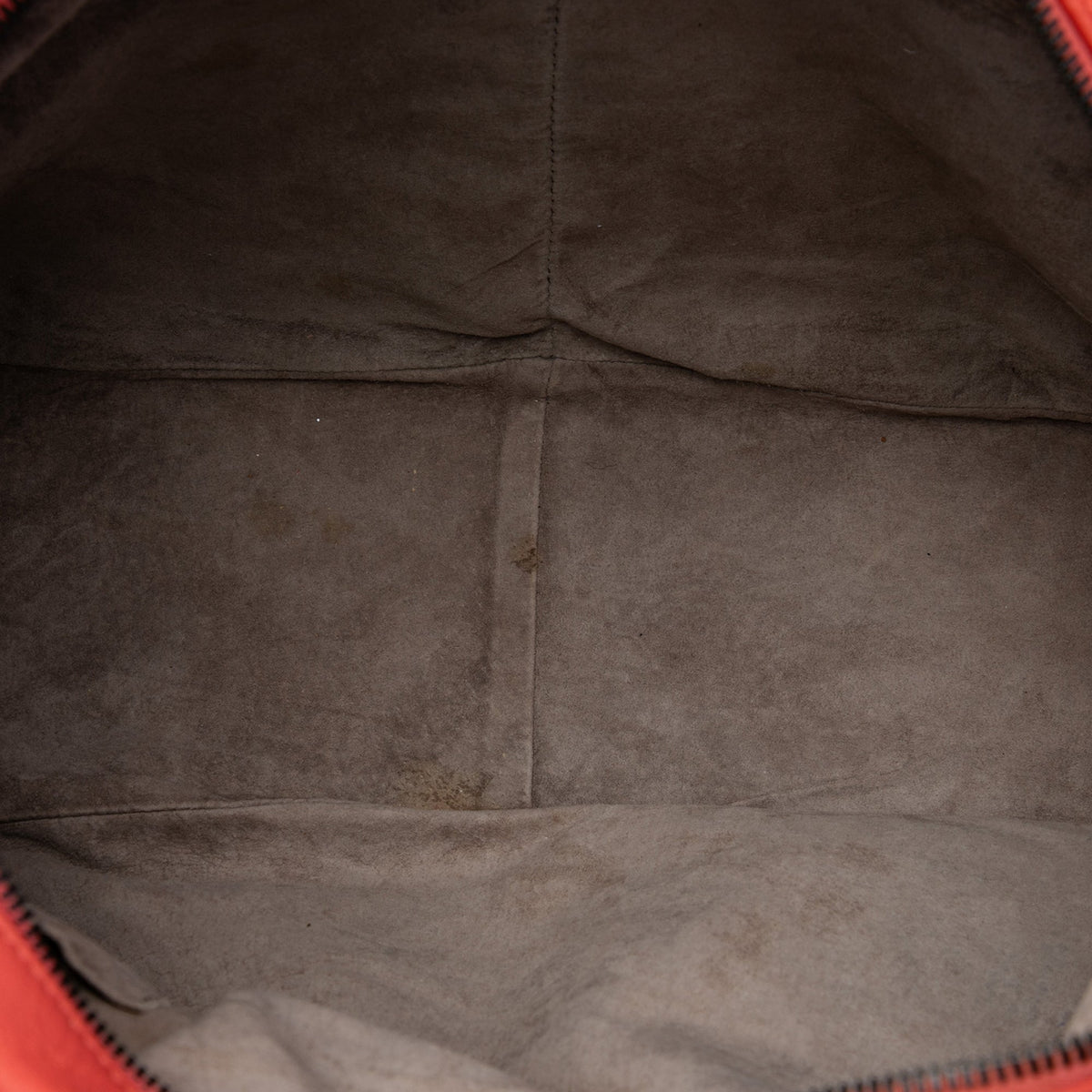 Bottega Veneta Intrecciato Trimmed Nappa Multi Pocket Shoulder Bag — Orange