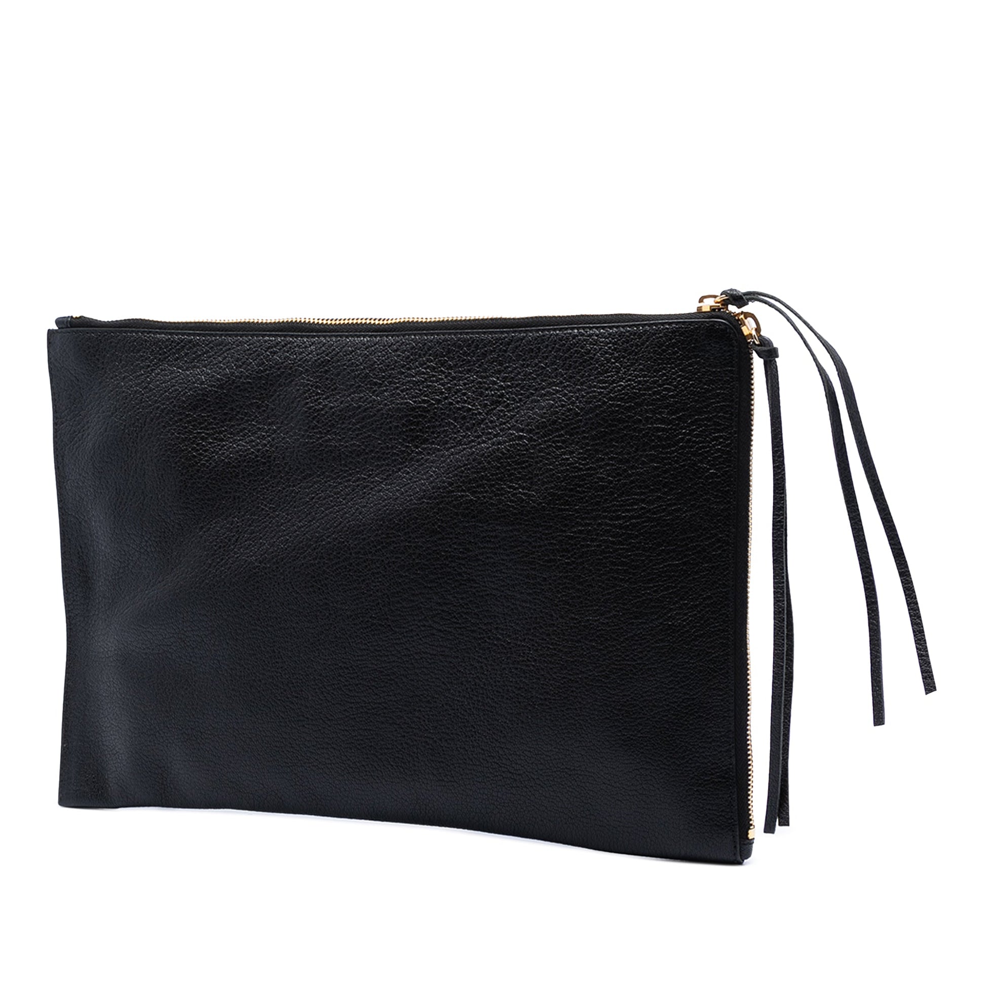 Balenciaga Medium Goatskin Motocross Classic Metallic Edge Clutch