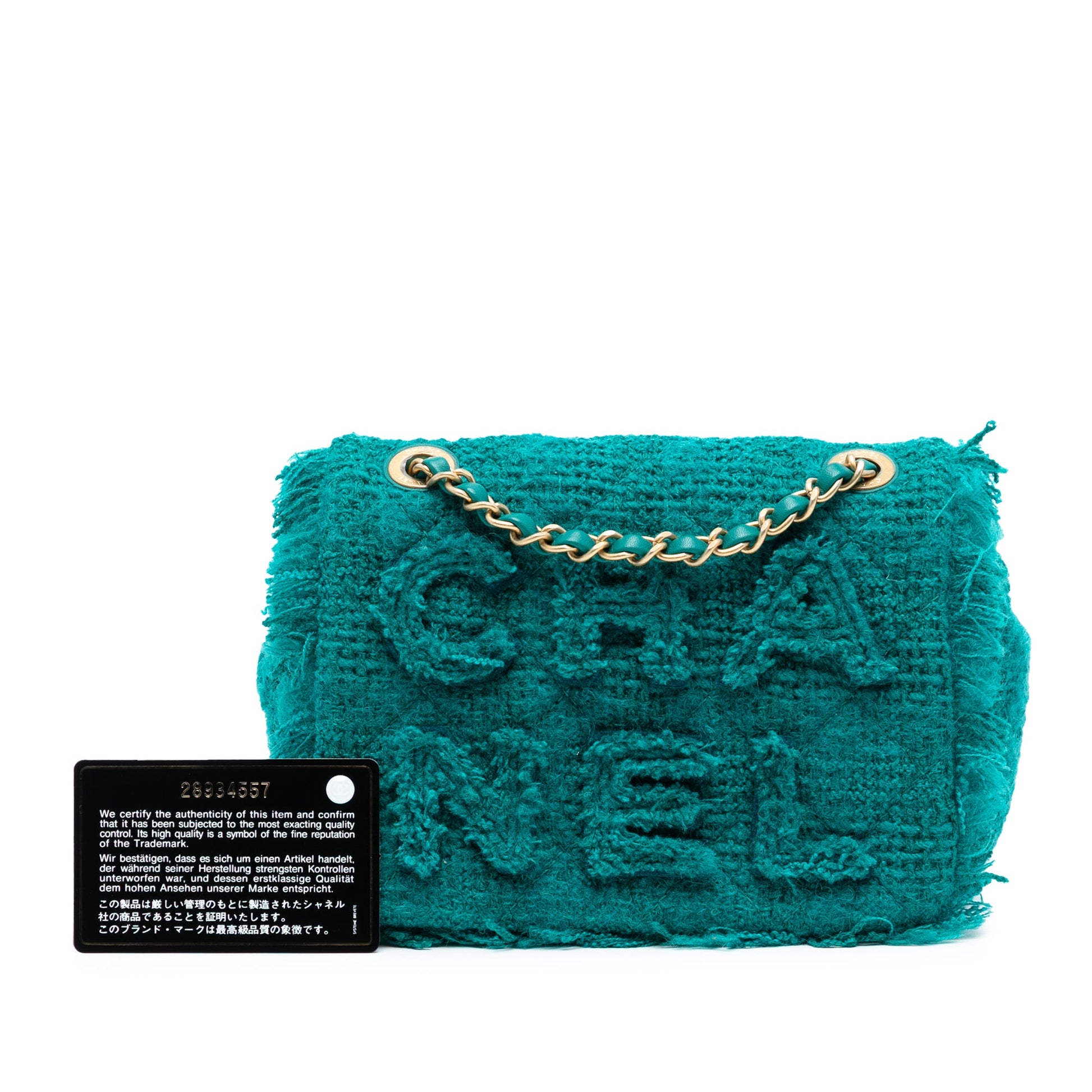 Chanel Small Wool Tweed Giant Logo Flap