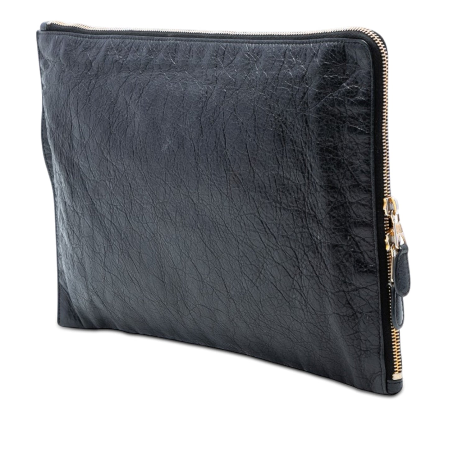 Balenciaga Lambskin Motocross Giant 12 Zip Around Flat Clutch