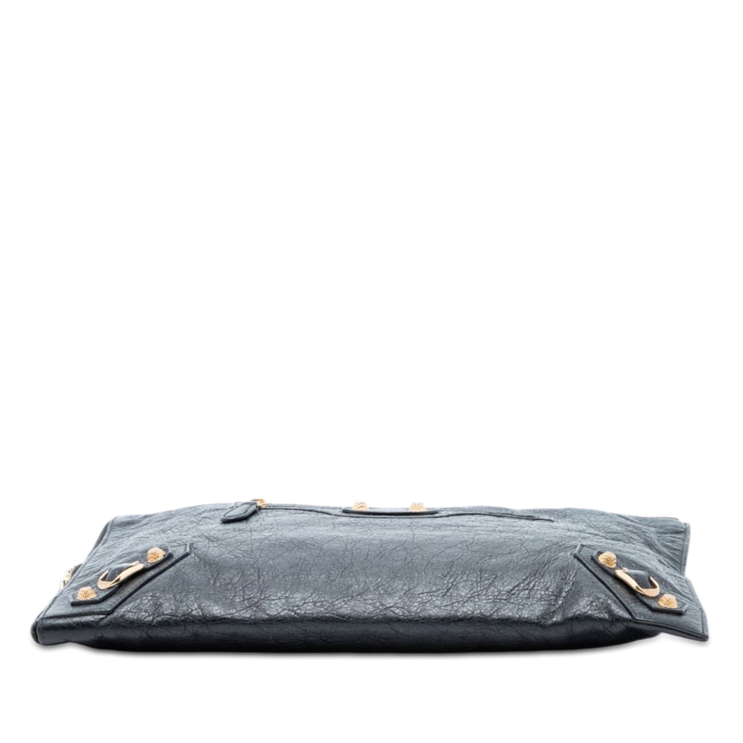 Balenciaga Lambskin Motocross Giant 12 Zip Around Flat Clutch
