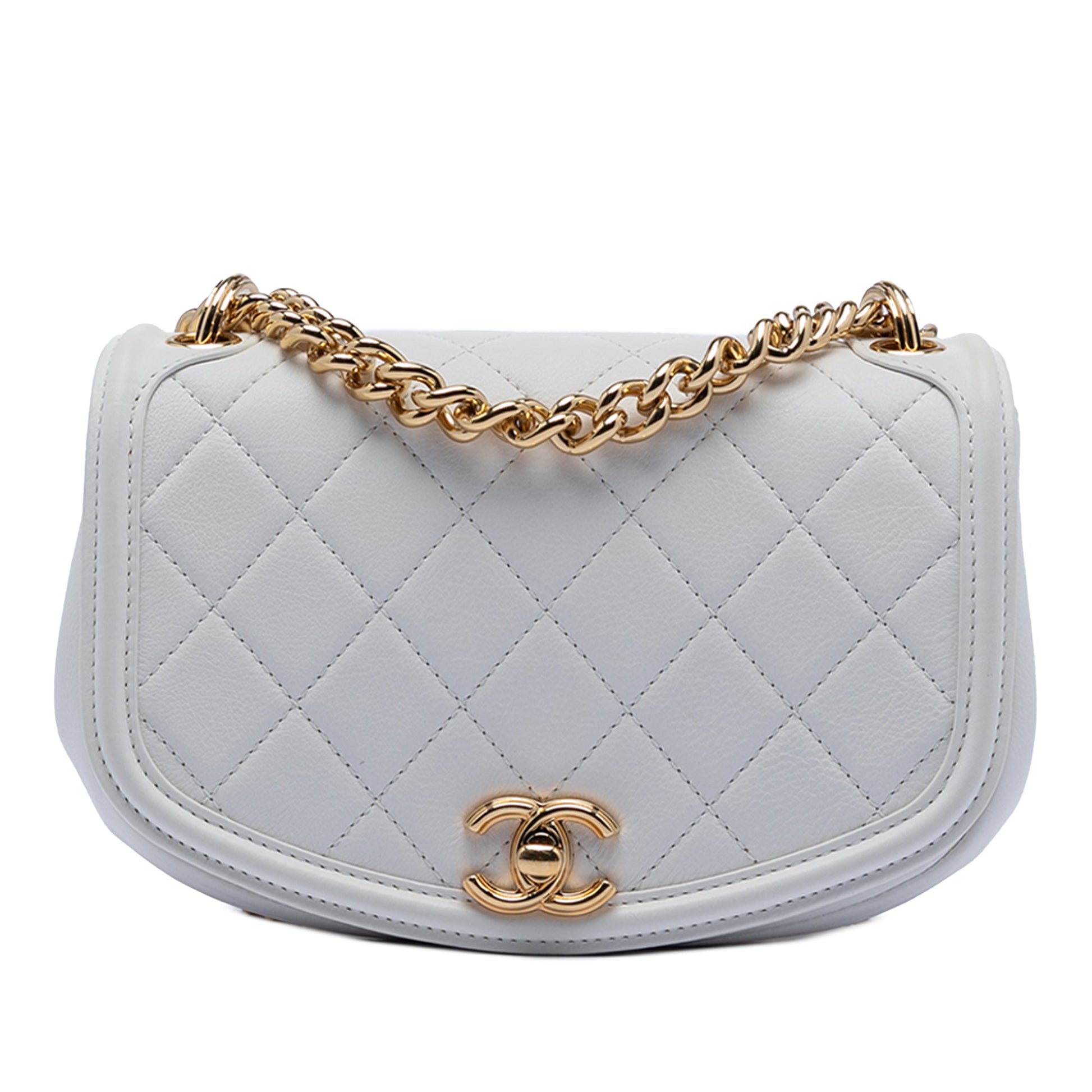 Chanel Small Quilted Calfskin Underline Saddle Flap