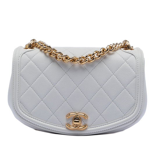 Chanel Small Quilted Calfskin Underline Saddle Flap