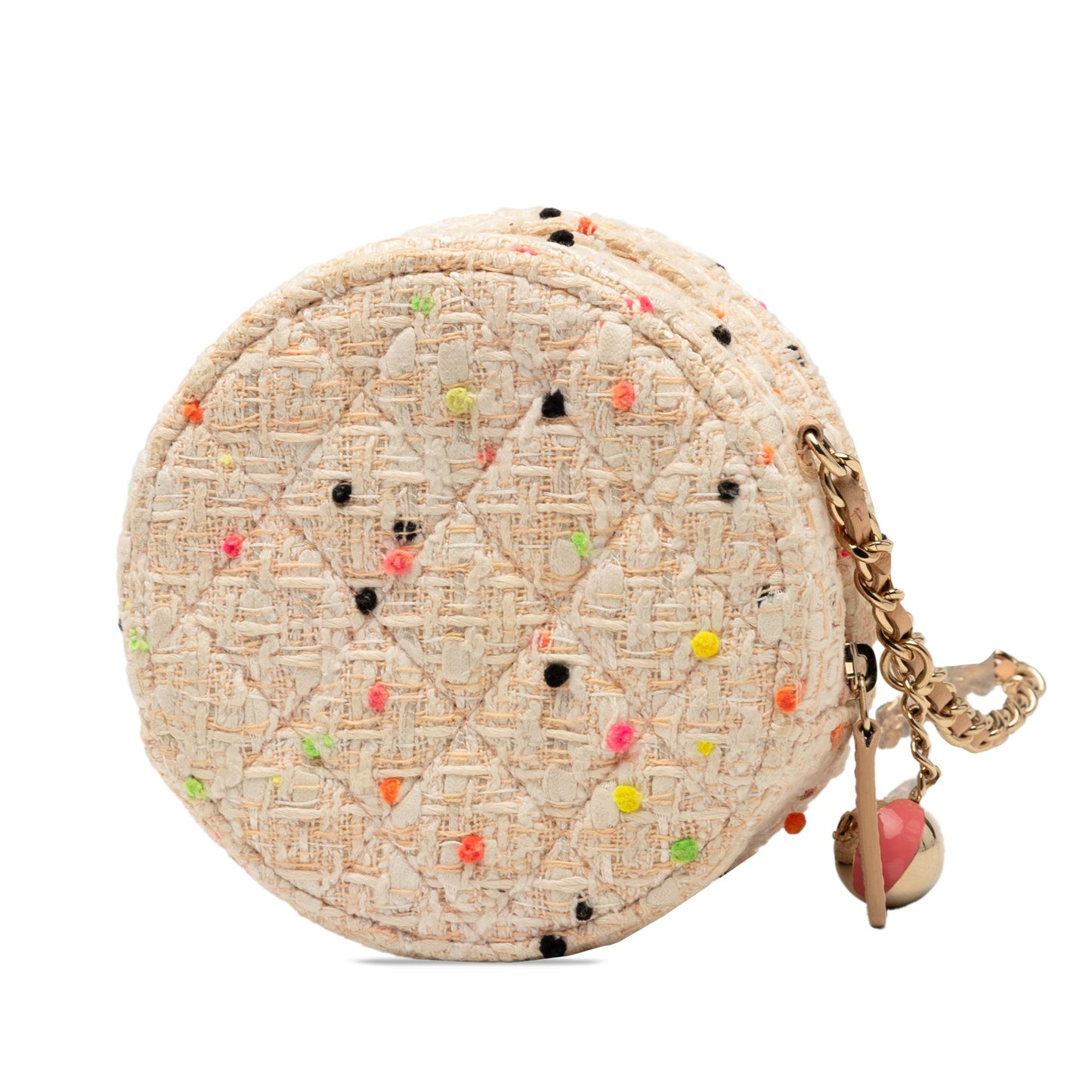 Chanel CC Quilted Tweed Round Crossbody