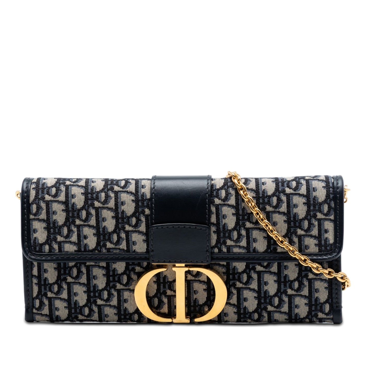 Dior Oblique Canvas 30 Montaigne Clutch With Chain