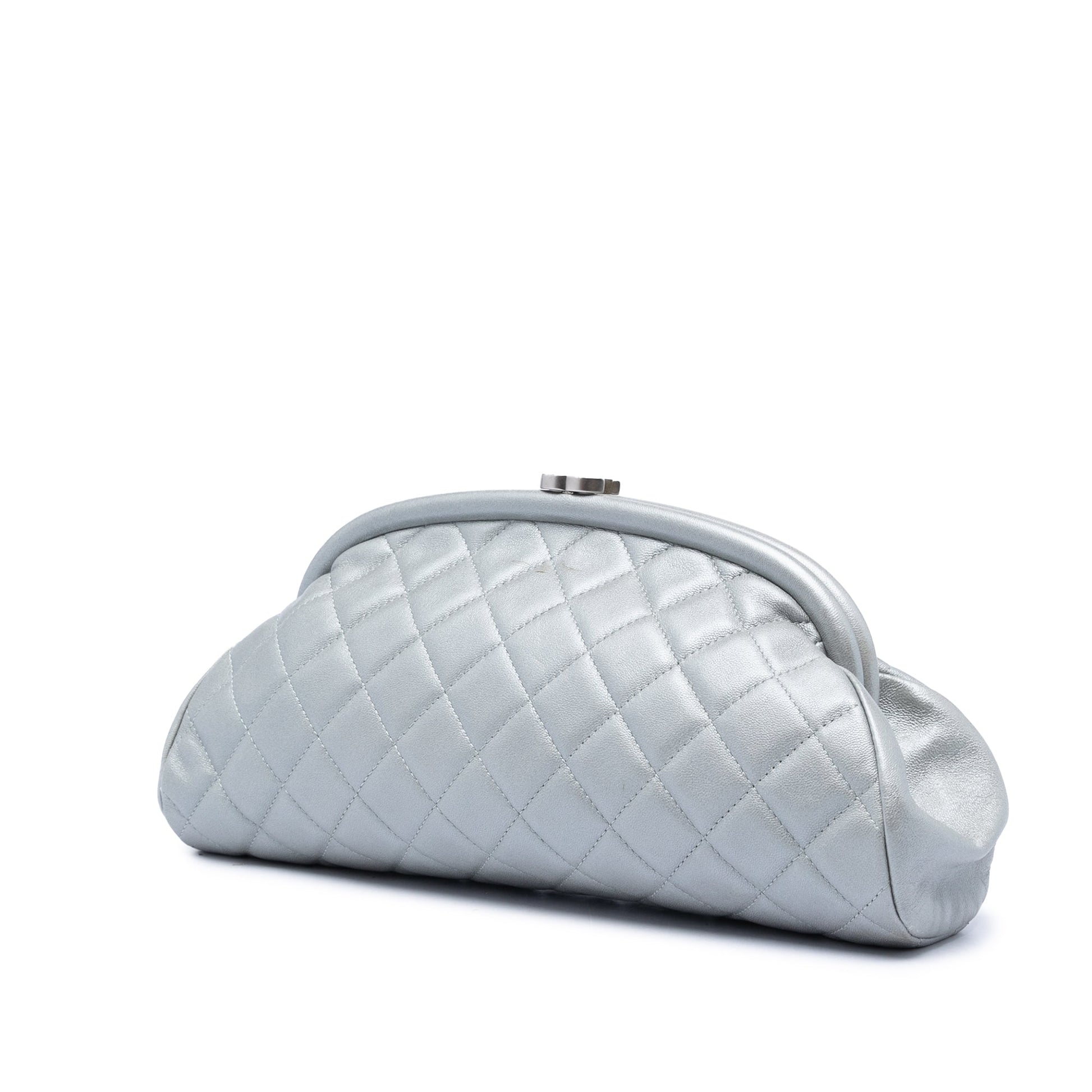 Chanel Quilted Lambskin Timeless Kisslock Clutch