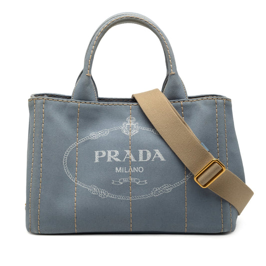 Prada Small Canvas Canapa Logo Satchel