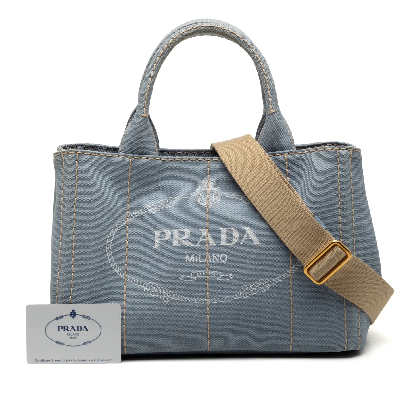 Prada Small Canvas Canapa Logo Satchel