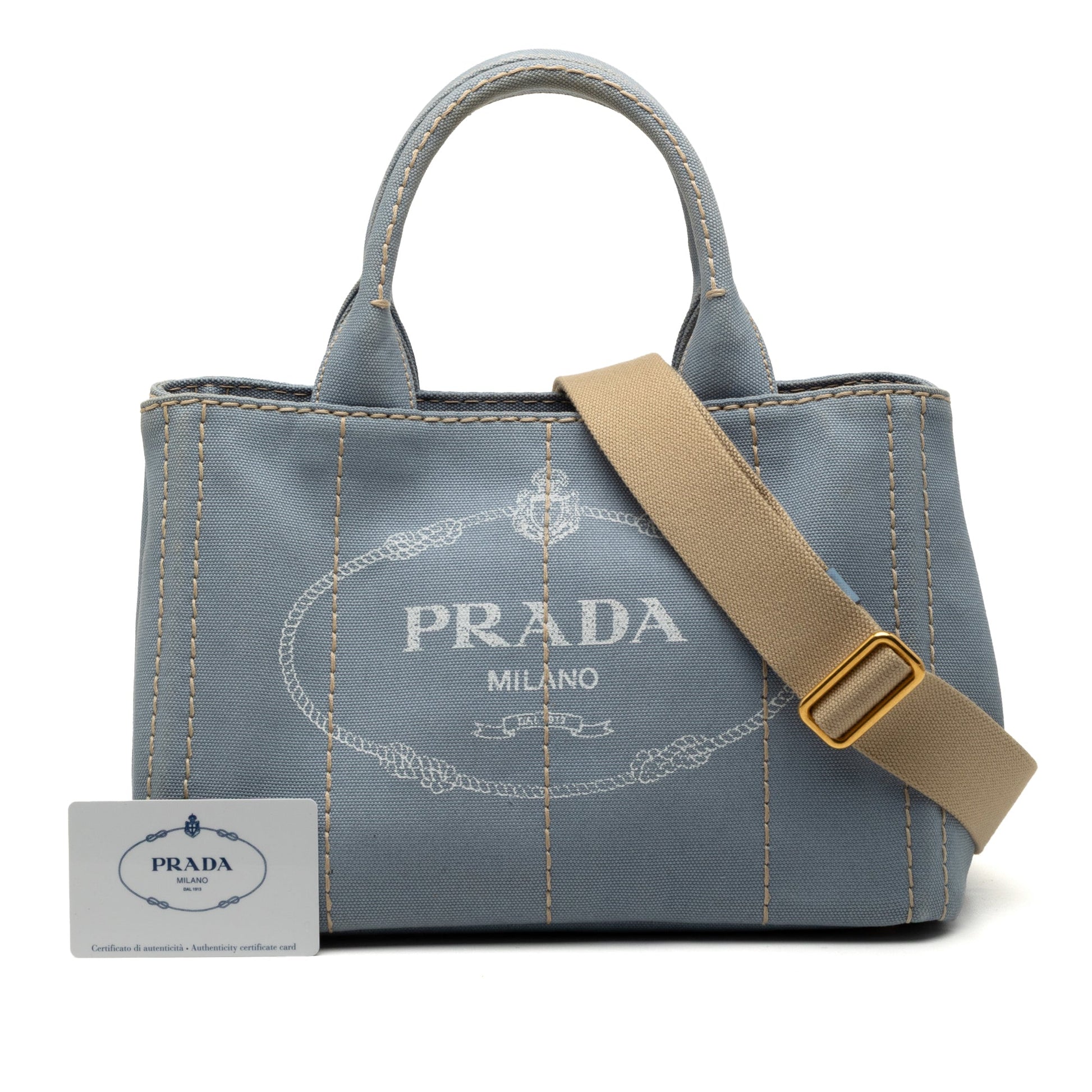 Prada Small Canvas Canapa Logo Satchel