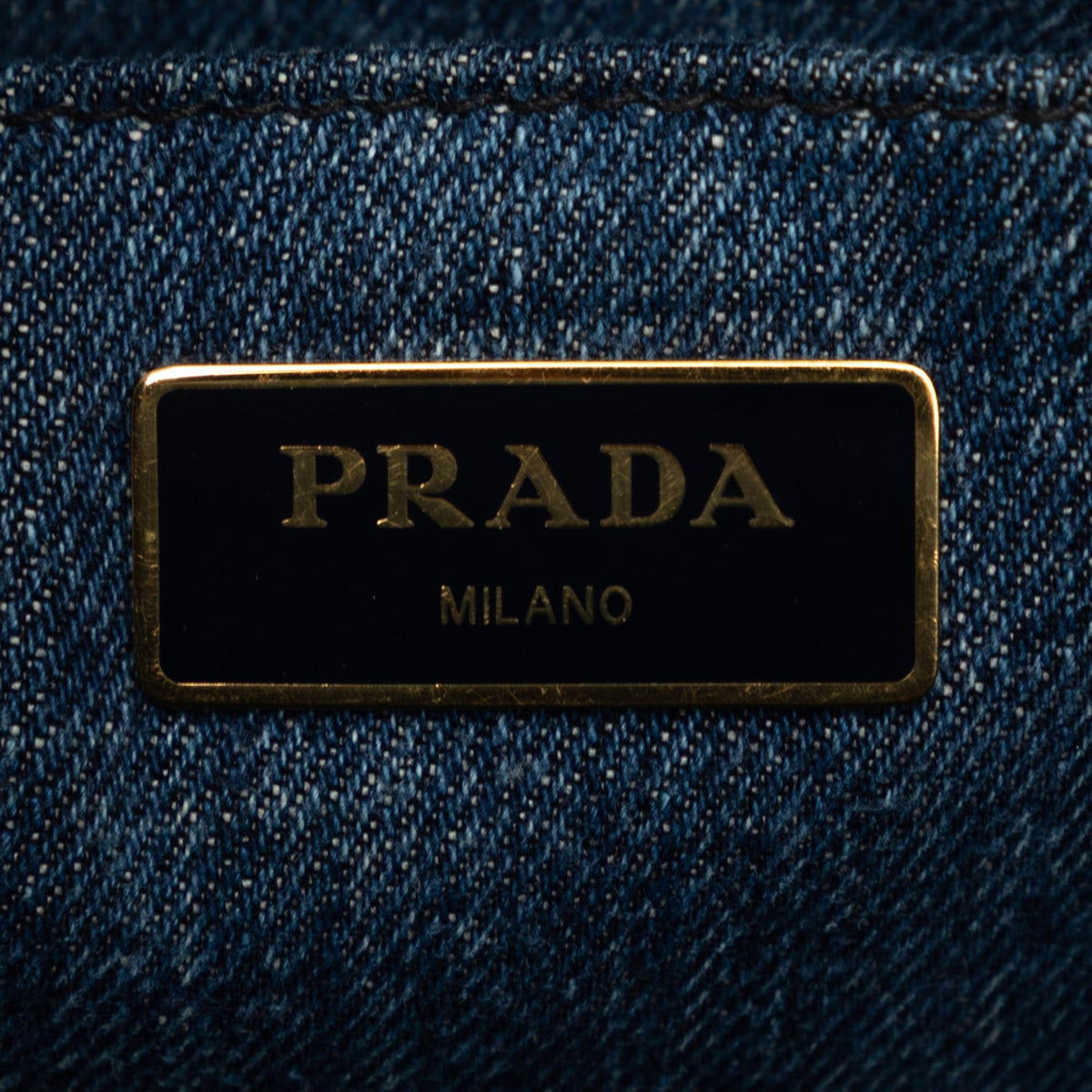 Prada Small Denim Canapa Logo Tote