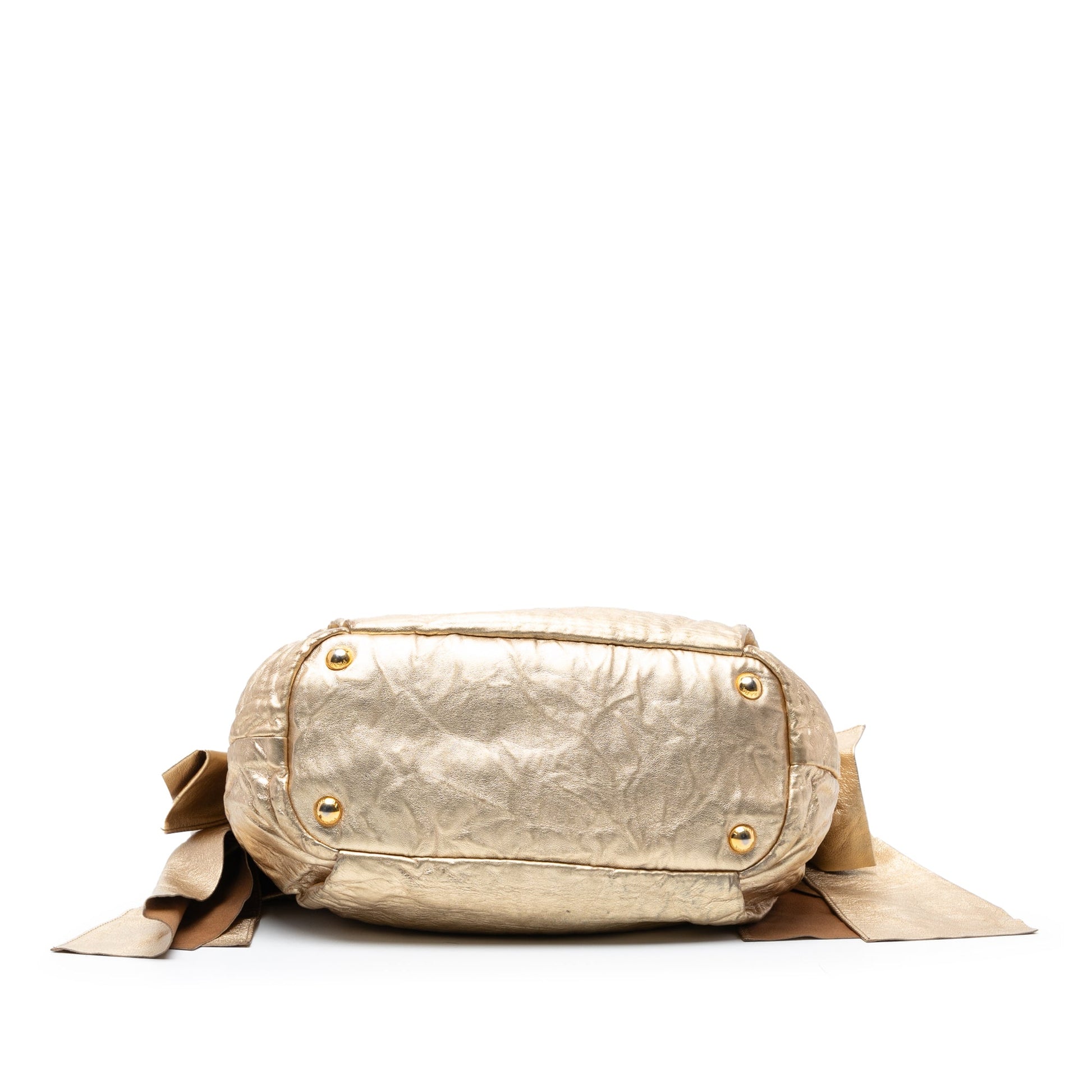 Prada Metallic Nappa Antique Bow Satchel