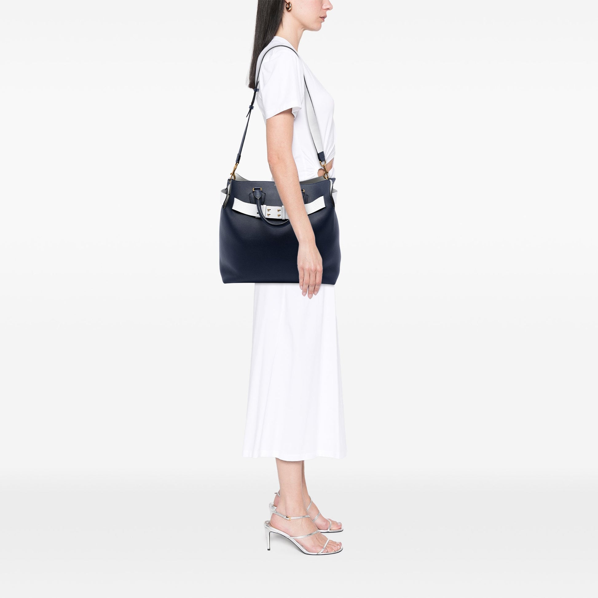 Burberry Large Bicolor Leather Belt Bag