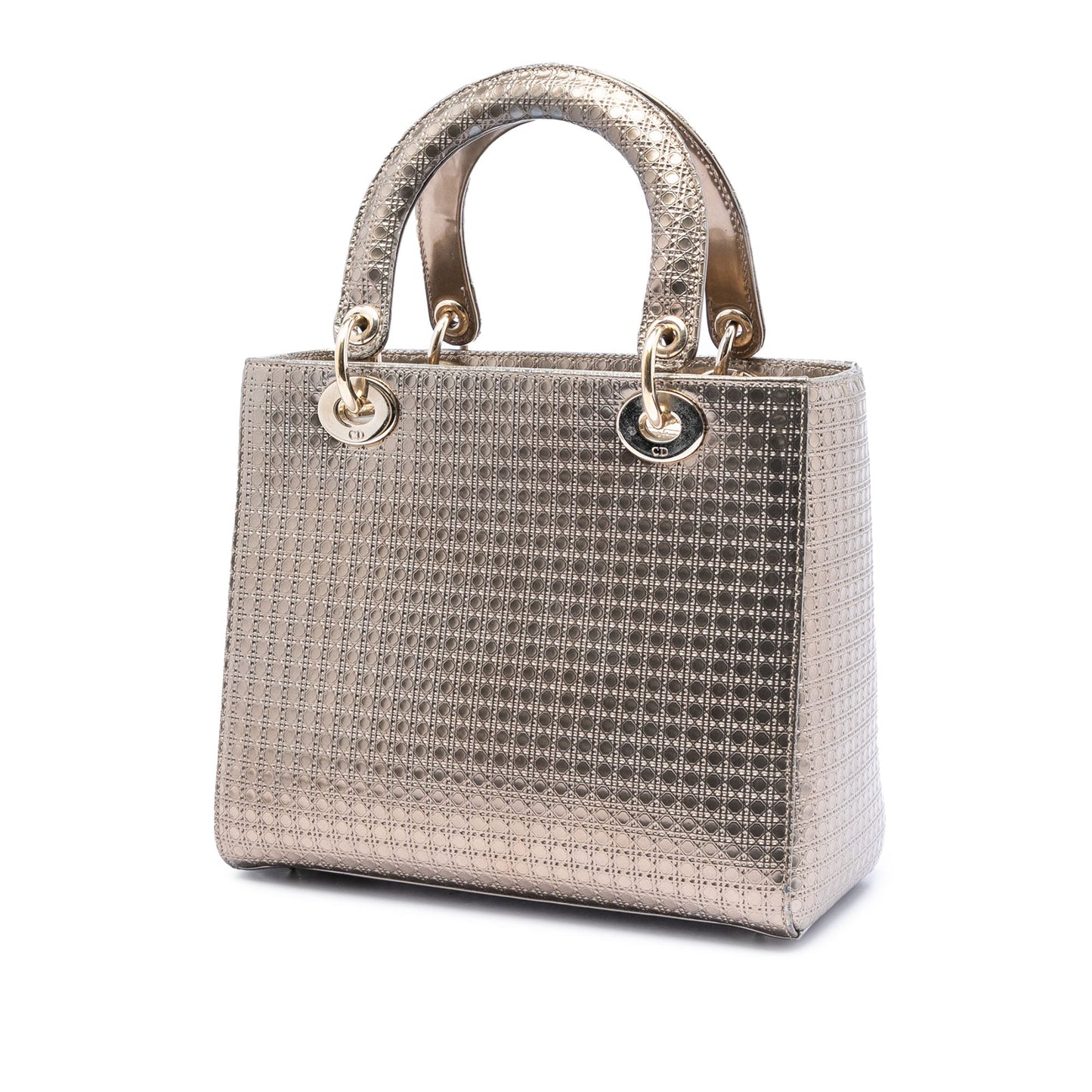 Dior Medium Metallic Patent Microcannage Lady Dior