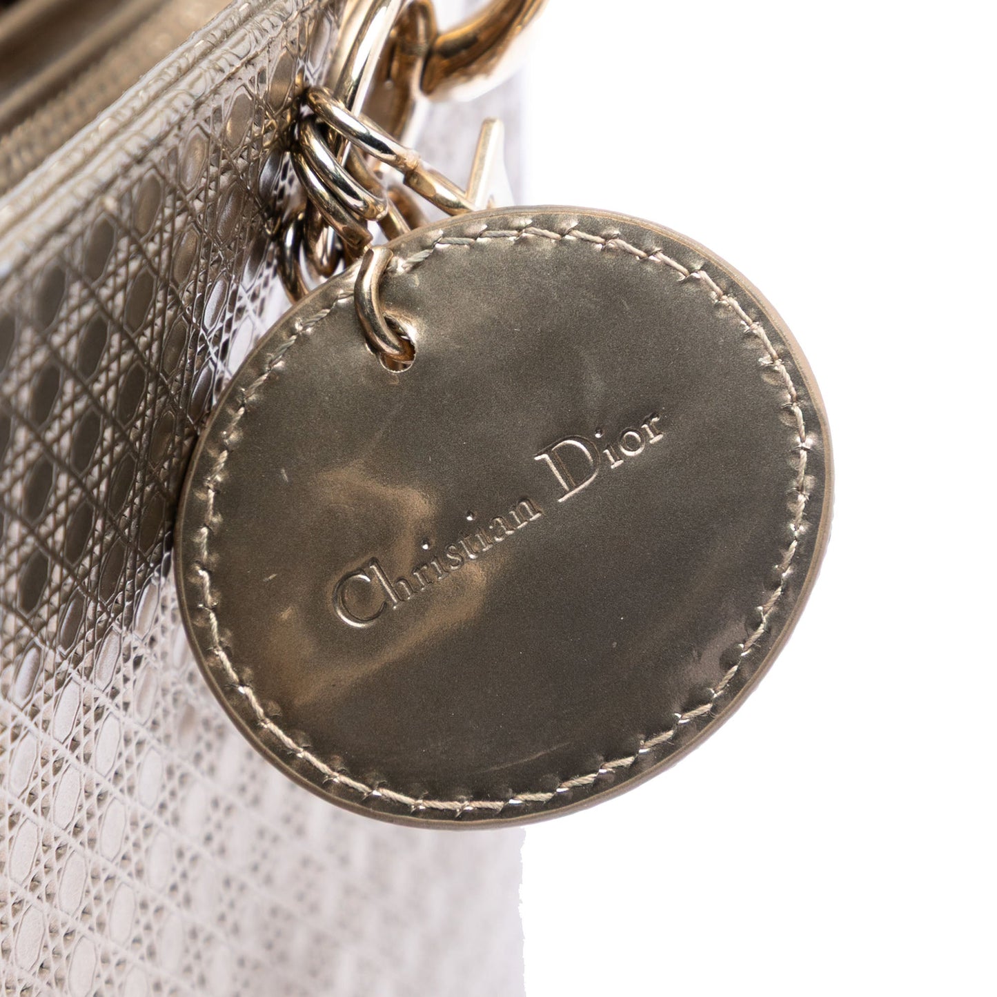 Dior Medium Metallic Patent Microcannage Lady Dior
