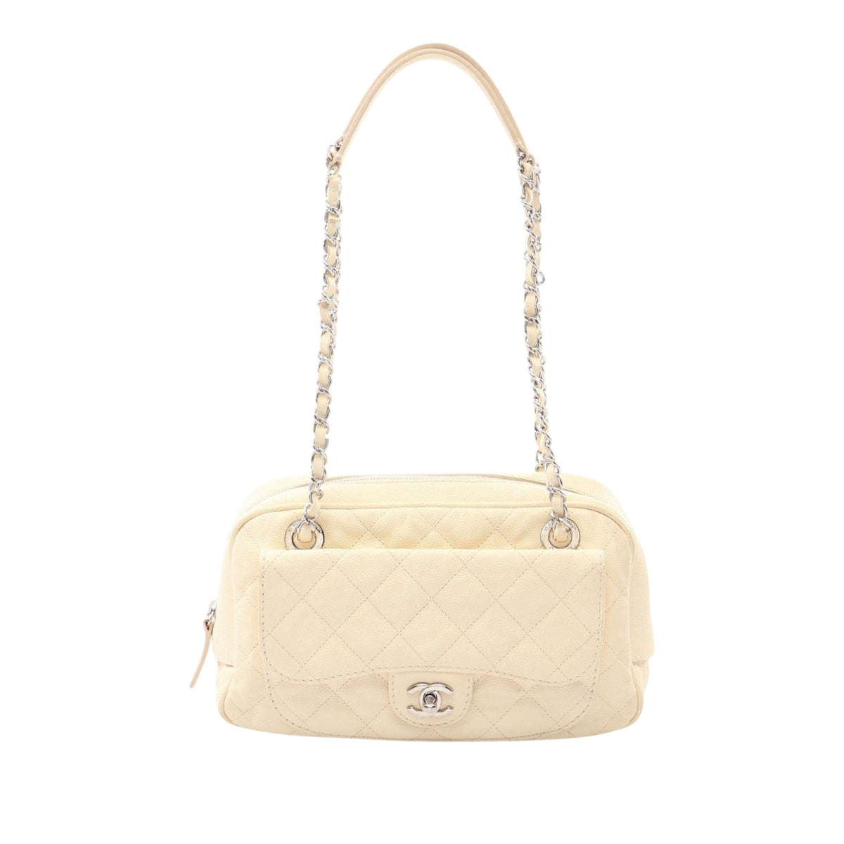 Chanel CC Quilted Caviar Bowler Bag