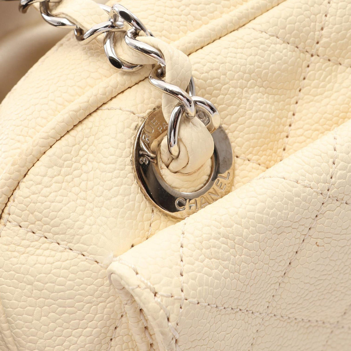 Chanel CC Quilted Caviar Bowler Bag