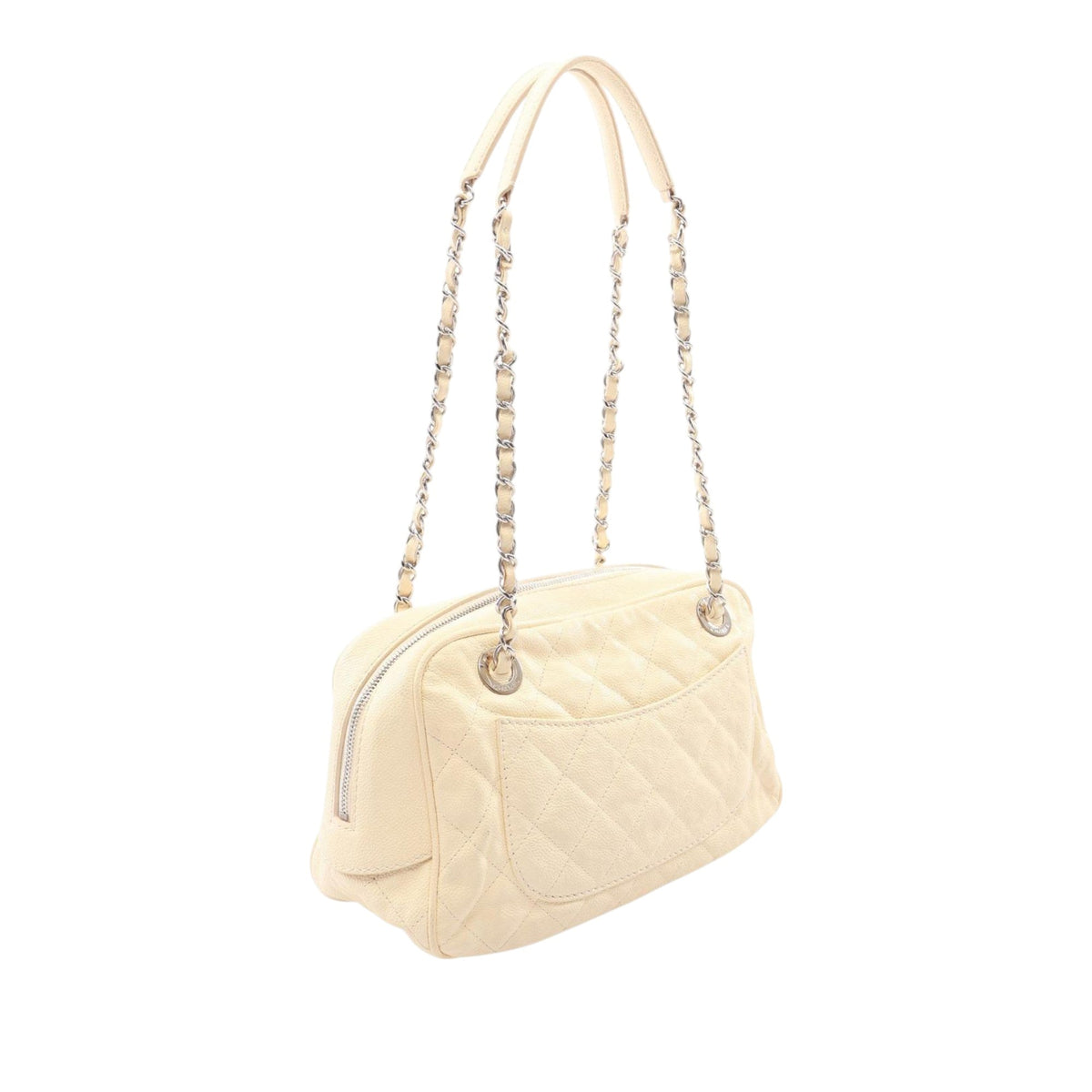 Chanel CC Quilted Caviar Bowler Bag