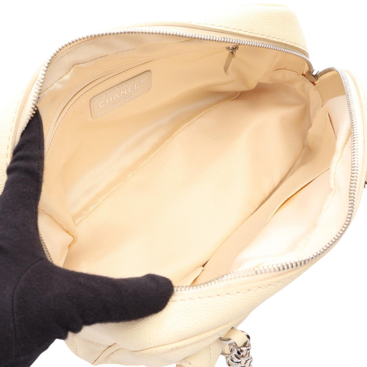 Chanel CC Quilted Caviar Bowler Bag