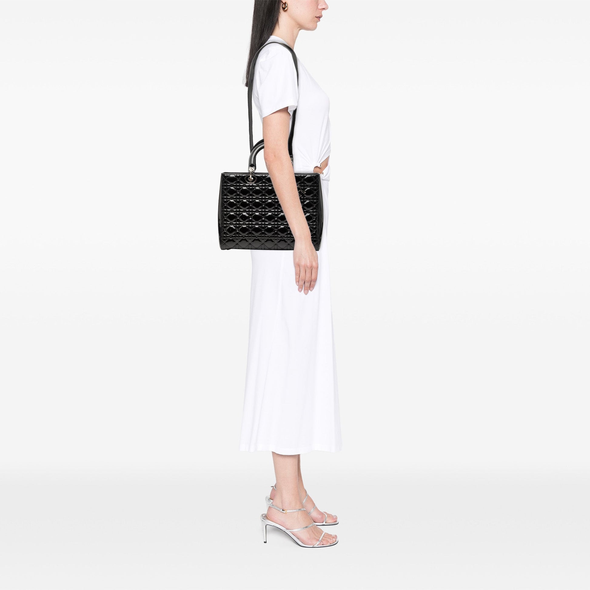 Dior Large Patent Cannage Lady Dior