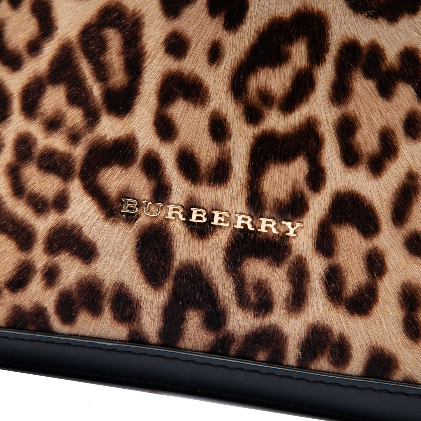 Burberry Large Pony Hair Leopard Print Orchard Bowling Bag