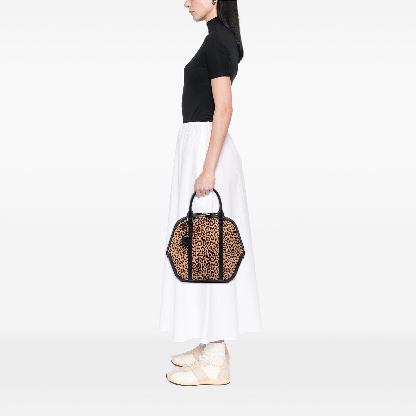 Burberry Large Pony Hair Leopard Print Orchard Bowling Bag
