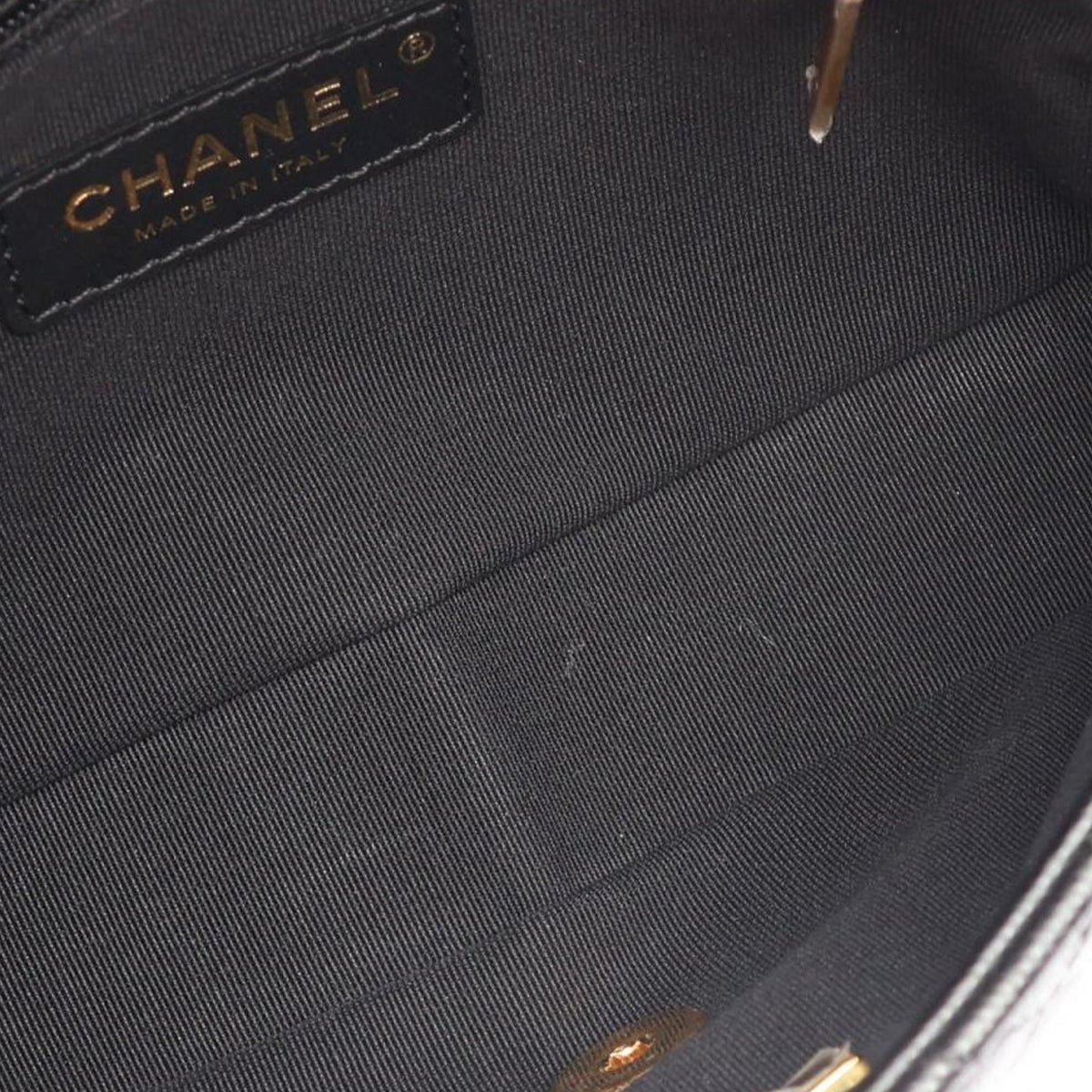 Chanel Mini CC Quilted Caviar Chain Around Flap — Black