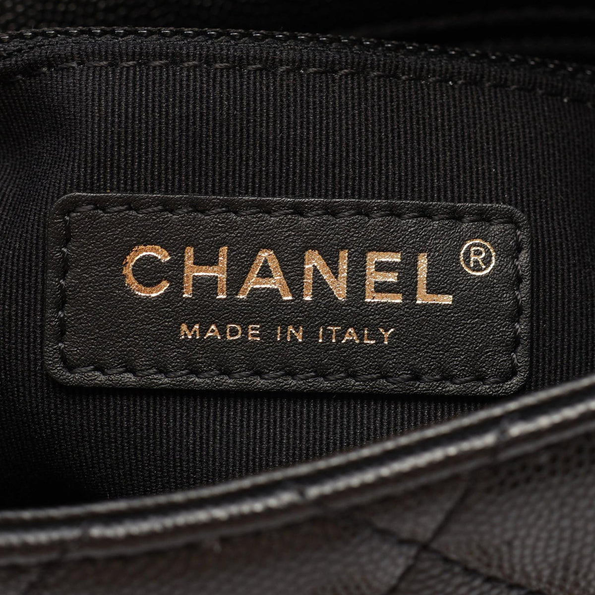 Chanel Mini CC Quilted Caviar Chain Around Flap — Black